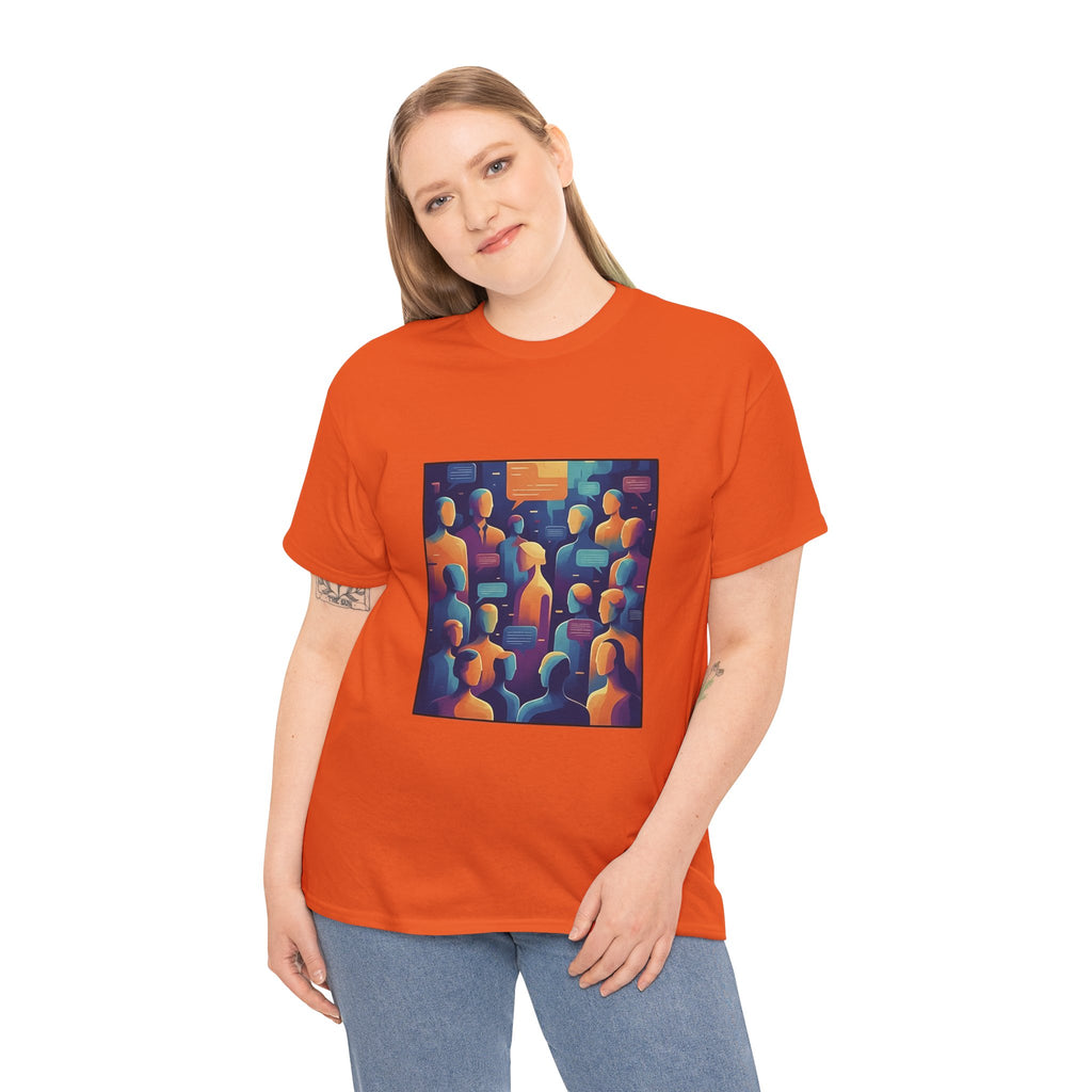 Crowd of Color Graphic Tee — Abstract Human Faces Art T-Shirt