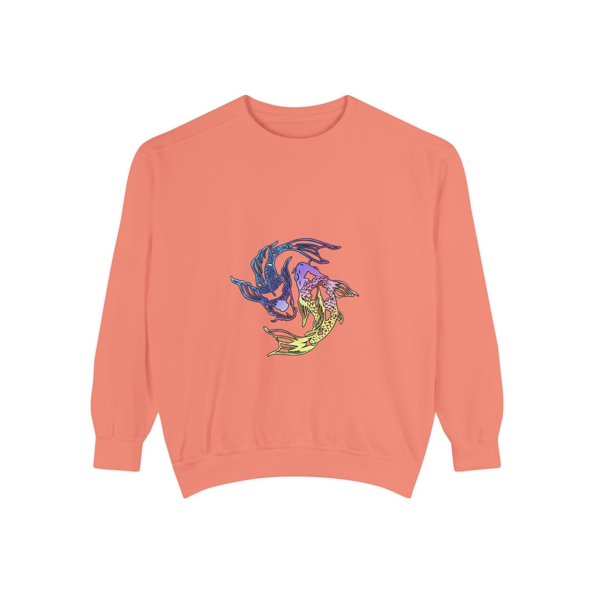 Koi Circle Sweatshirt — Colorful Yin Yang Fish Graphic