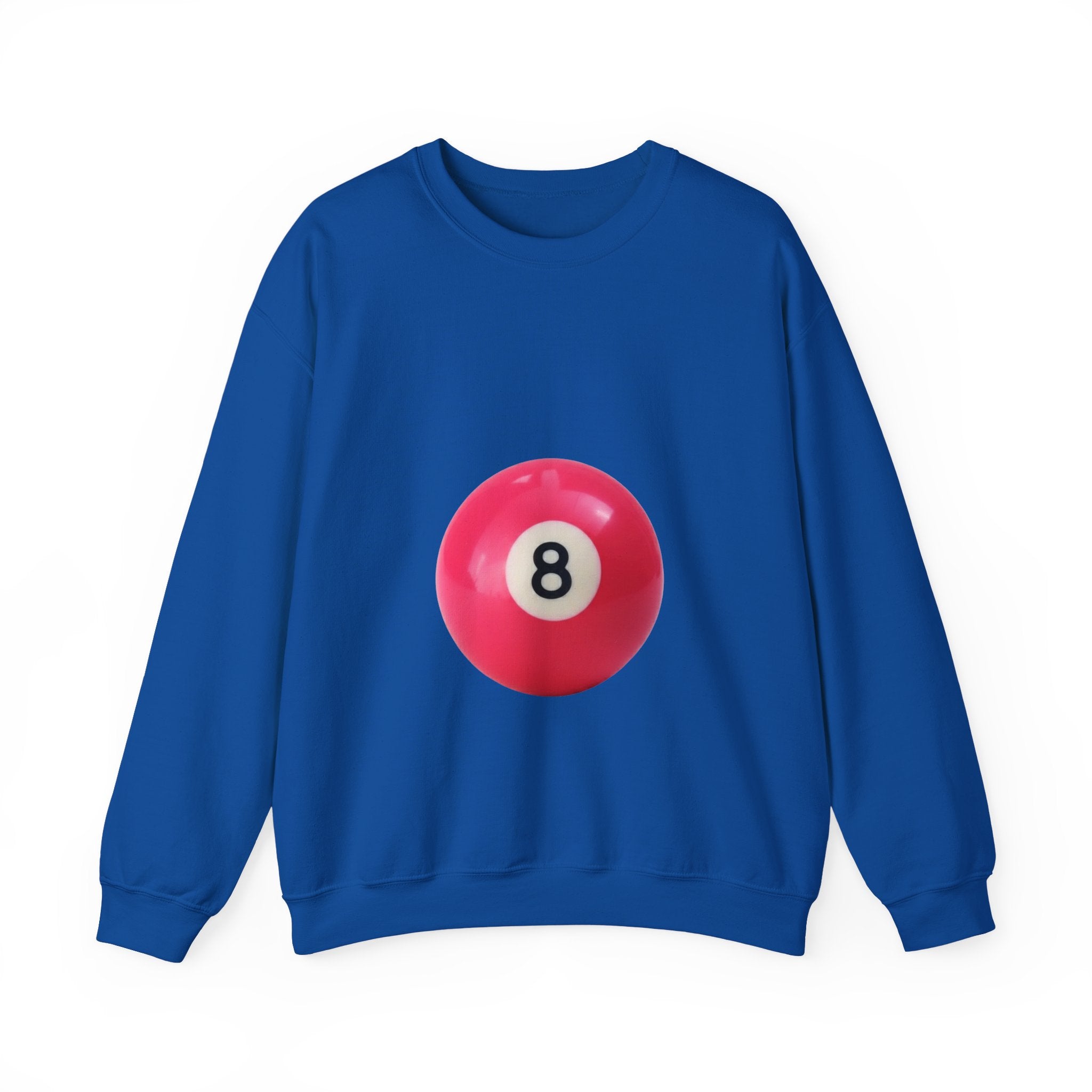 Eight Ball Crewneck Sweatshirt — Retro Pink Pool Ball Graphic