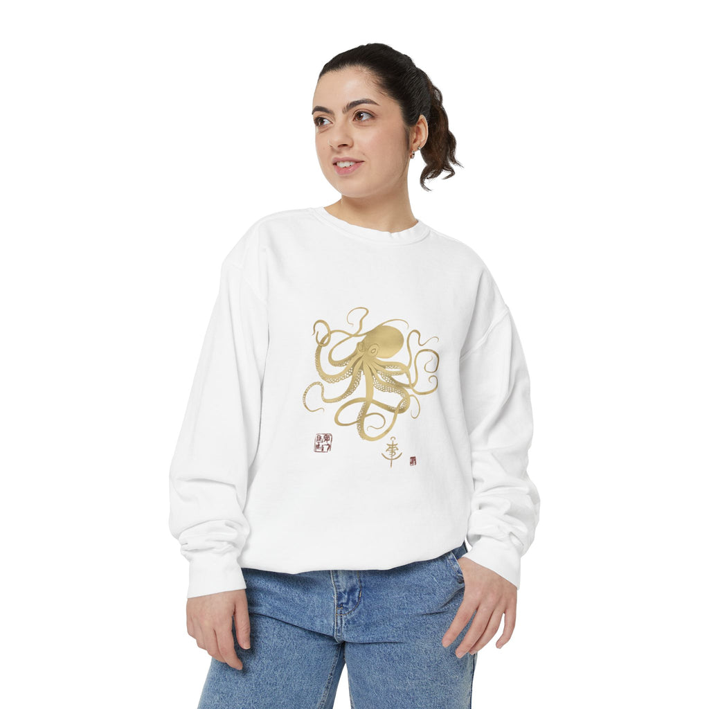 Gold Octopus Sweatshirt — Nautical Graphic Crewneck