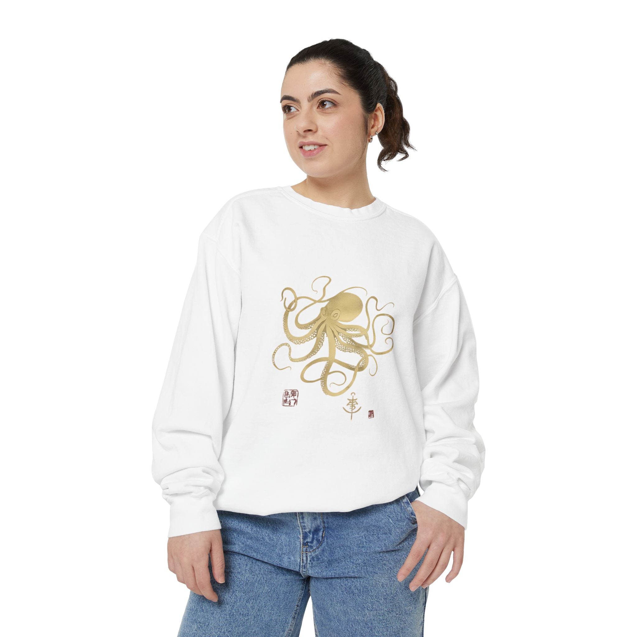 Gold Octopus Sweatshirt — Nautical Graphic Crewneck