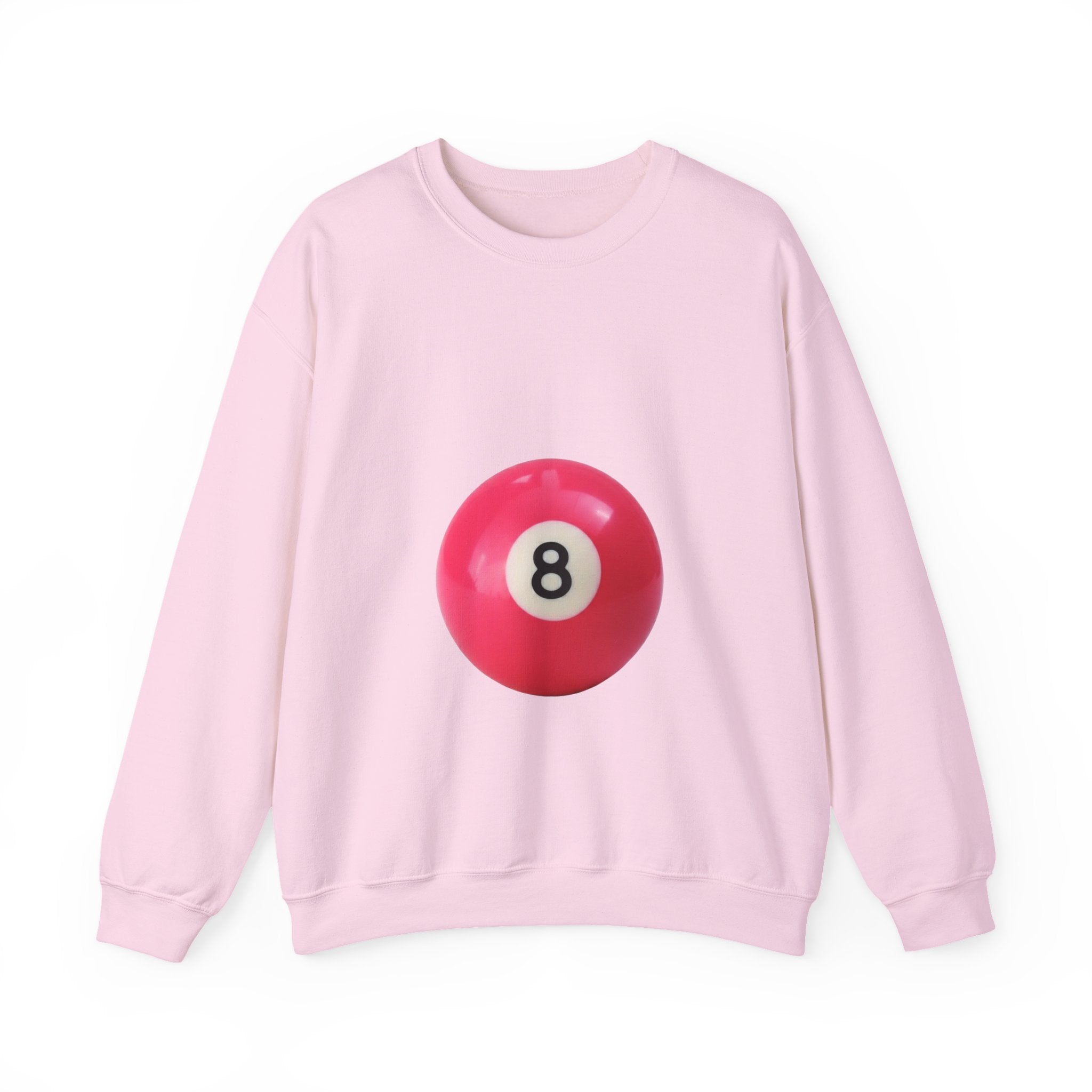 Eight Ball Crewneck Sweatshirt — Retro Pink Pool Ball Graphic