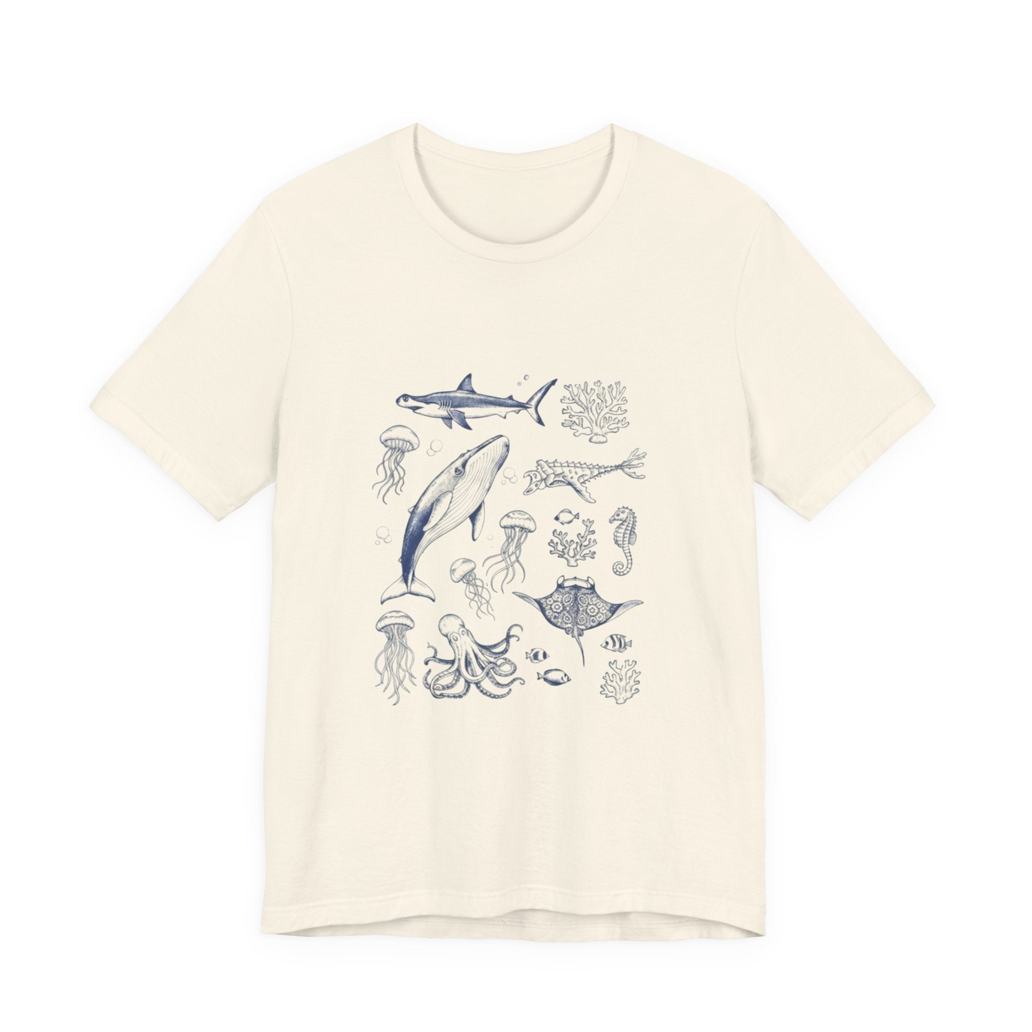 Ocean Wildlife Illustration T‑Shirt — Marine Life Chart Tee