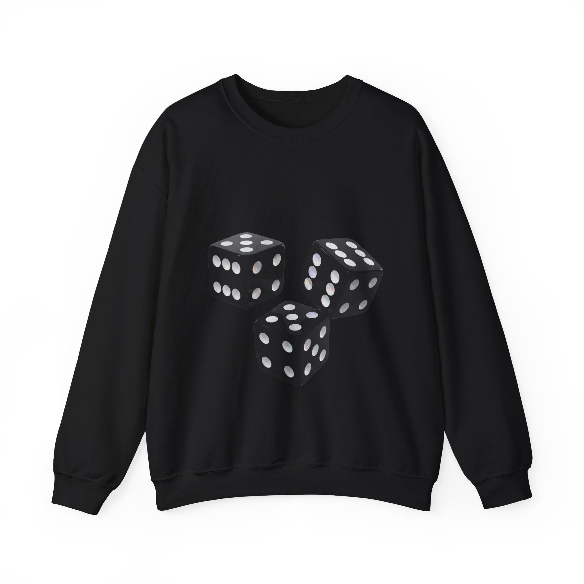 Dice Graphic Sweatshirt — Retro Black Dice Crewneck for Gamers