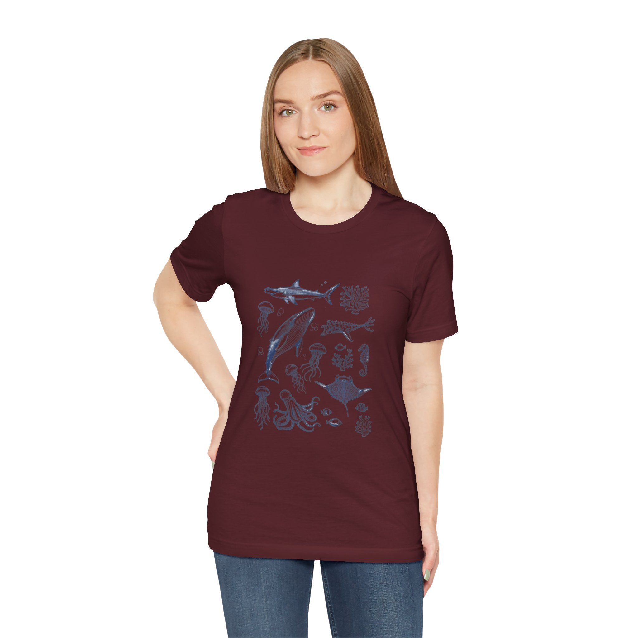 Ocean Wildlife Illustration T‑Shirt — Marine Life Chart Tee