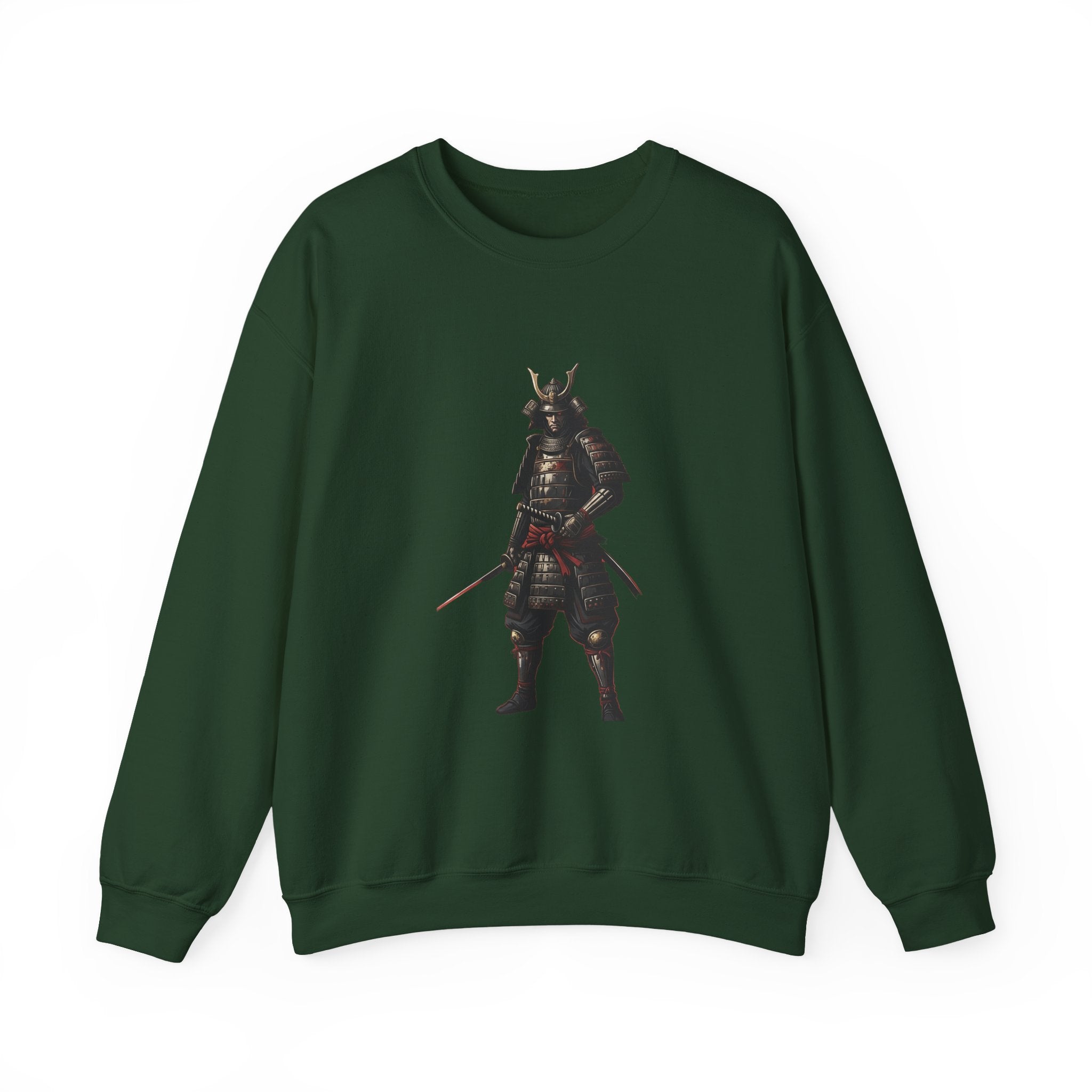 Samurai Warrior Crewneck Sweatshirt — Feudal Japan Armor Graphic