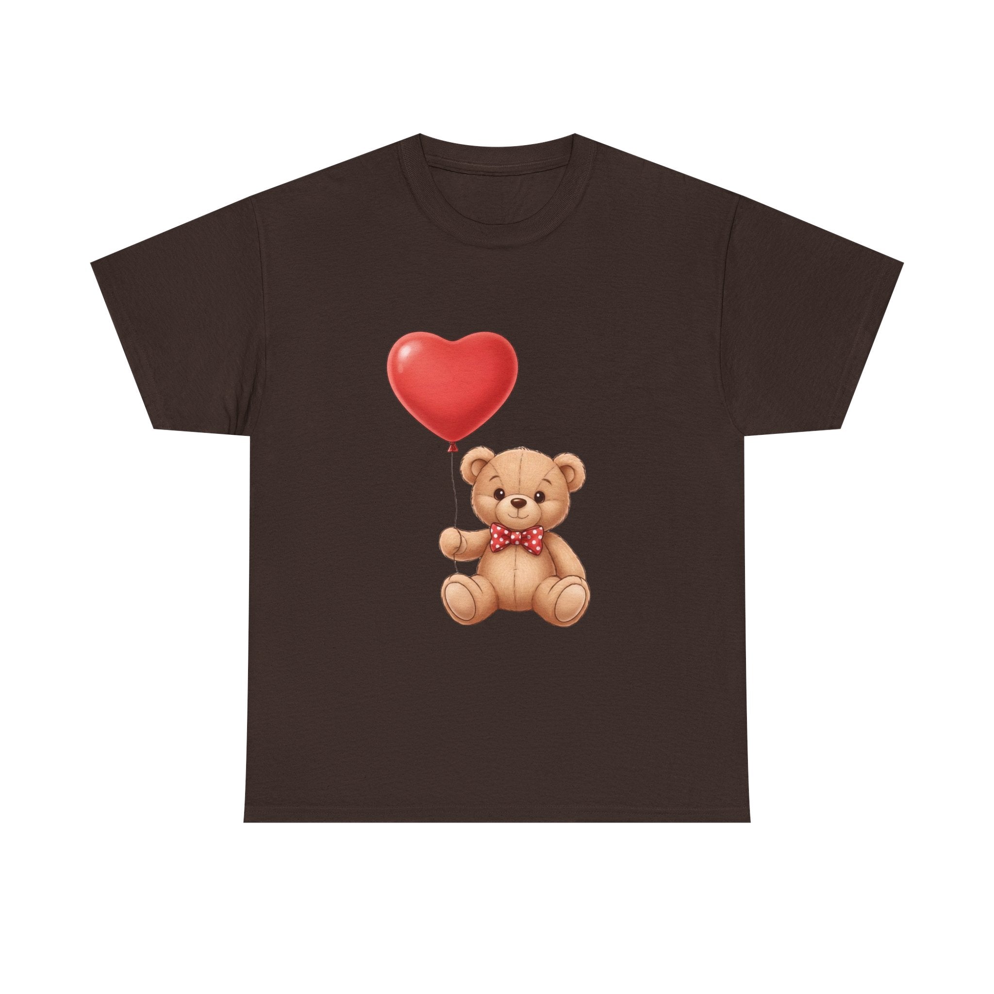 T-Shirt — Cute Teddy Bear Holding Heart Balloon Valentine Shirt
