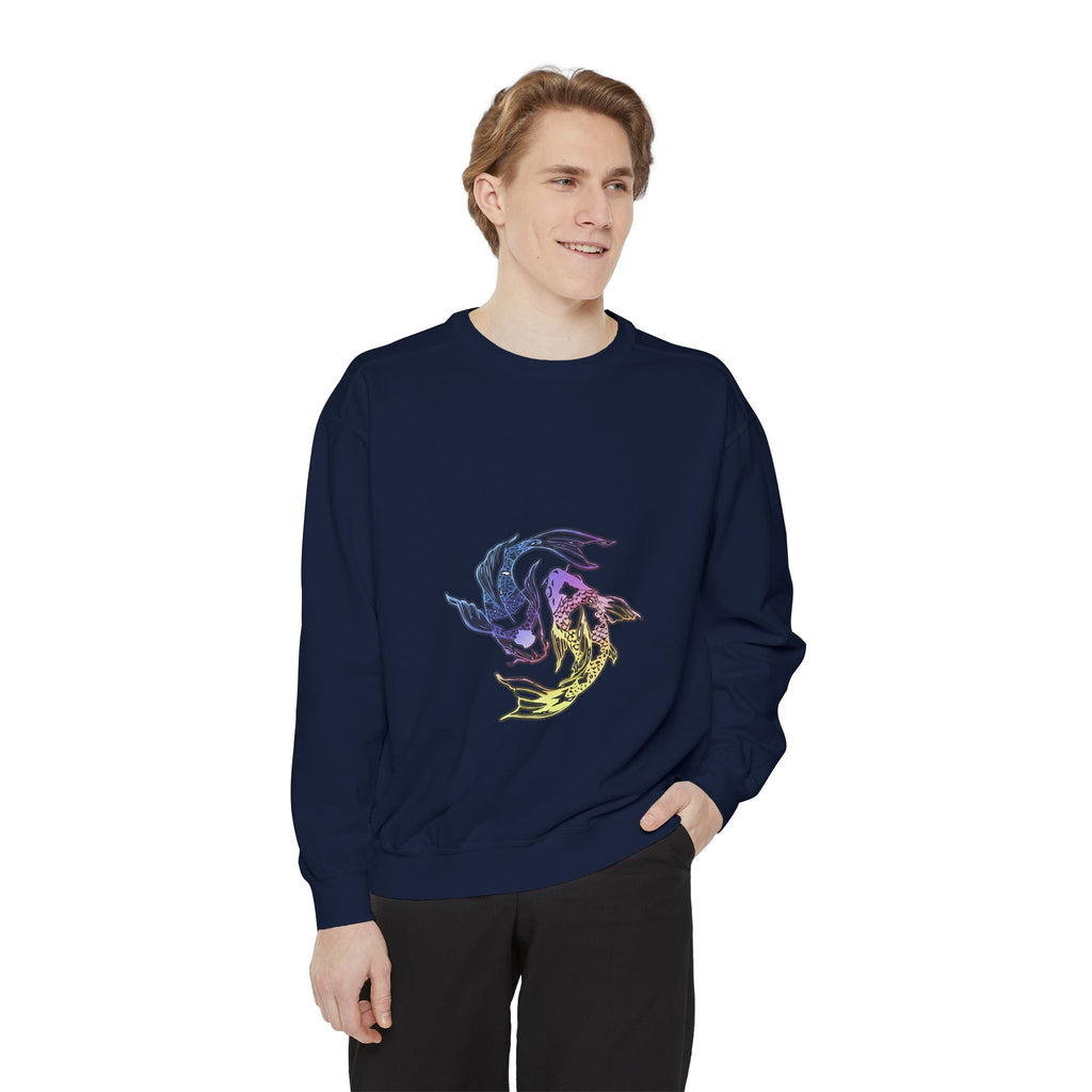 Koi Circle Sweatshirt — Colorful Yin Yang Fish Graphic