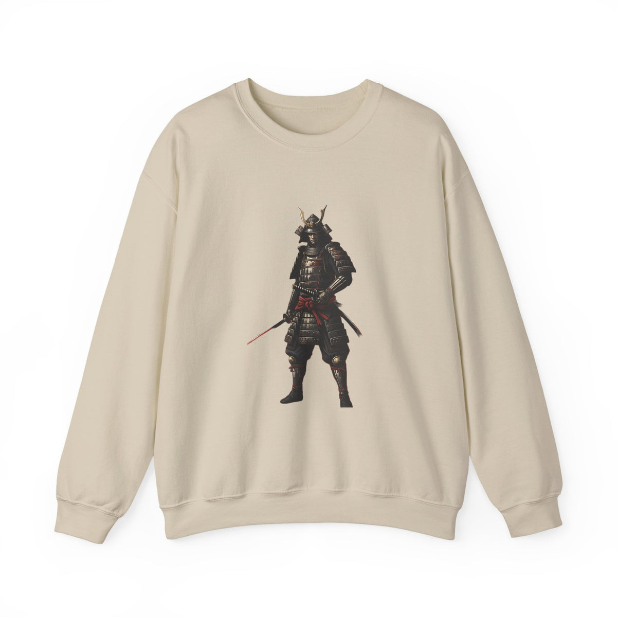 Samurai Warrior Crewneck Sweatshirt — Feudal Japan Armor Graphic