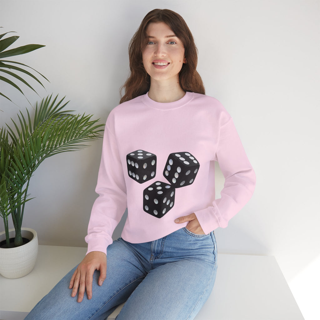Dice Graphic Sweatshirt — Retro Black Dice Crewneck for Gamers