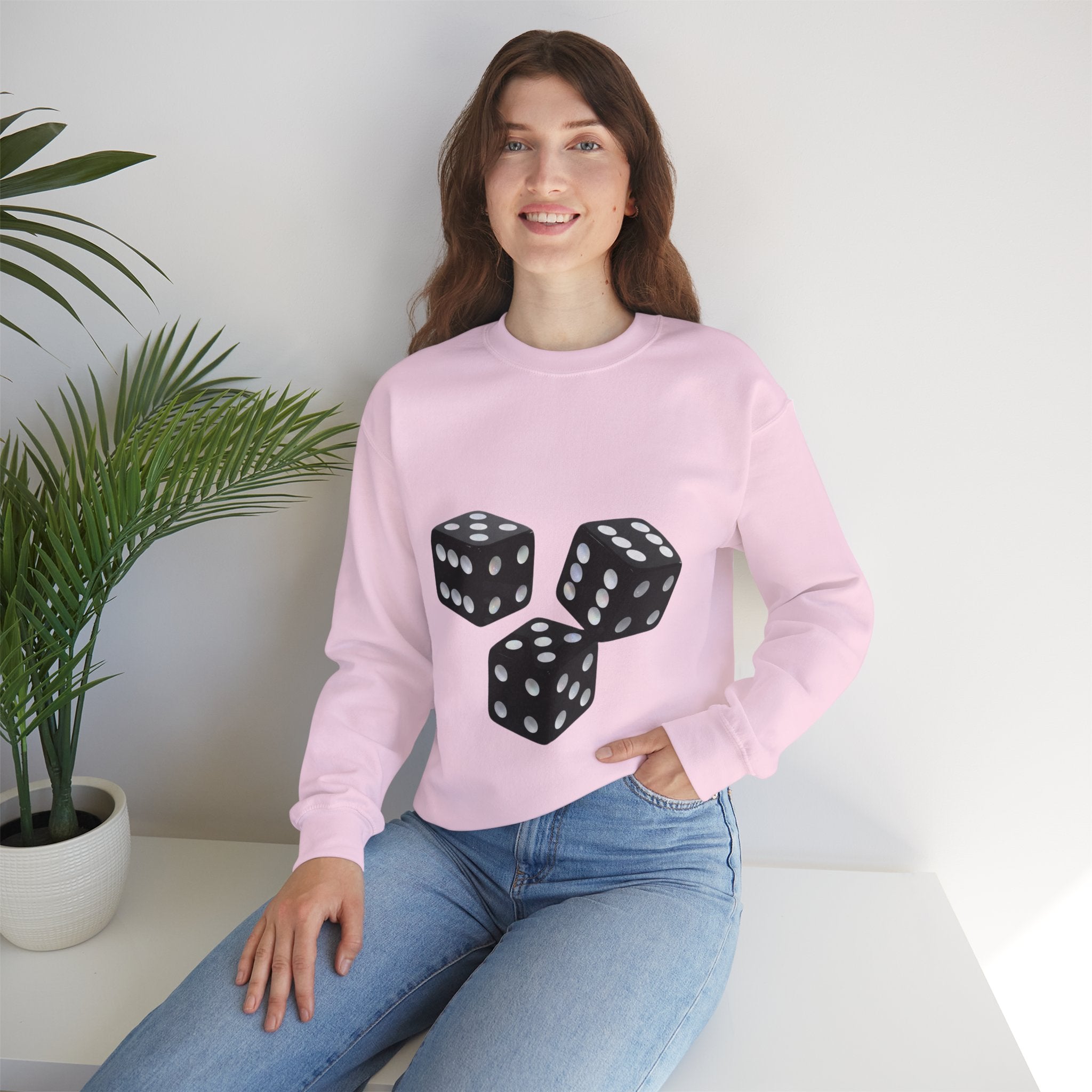 Dice Graphic Sweatshirt — Retro Black Dice Crewneck for Gamers