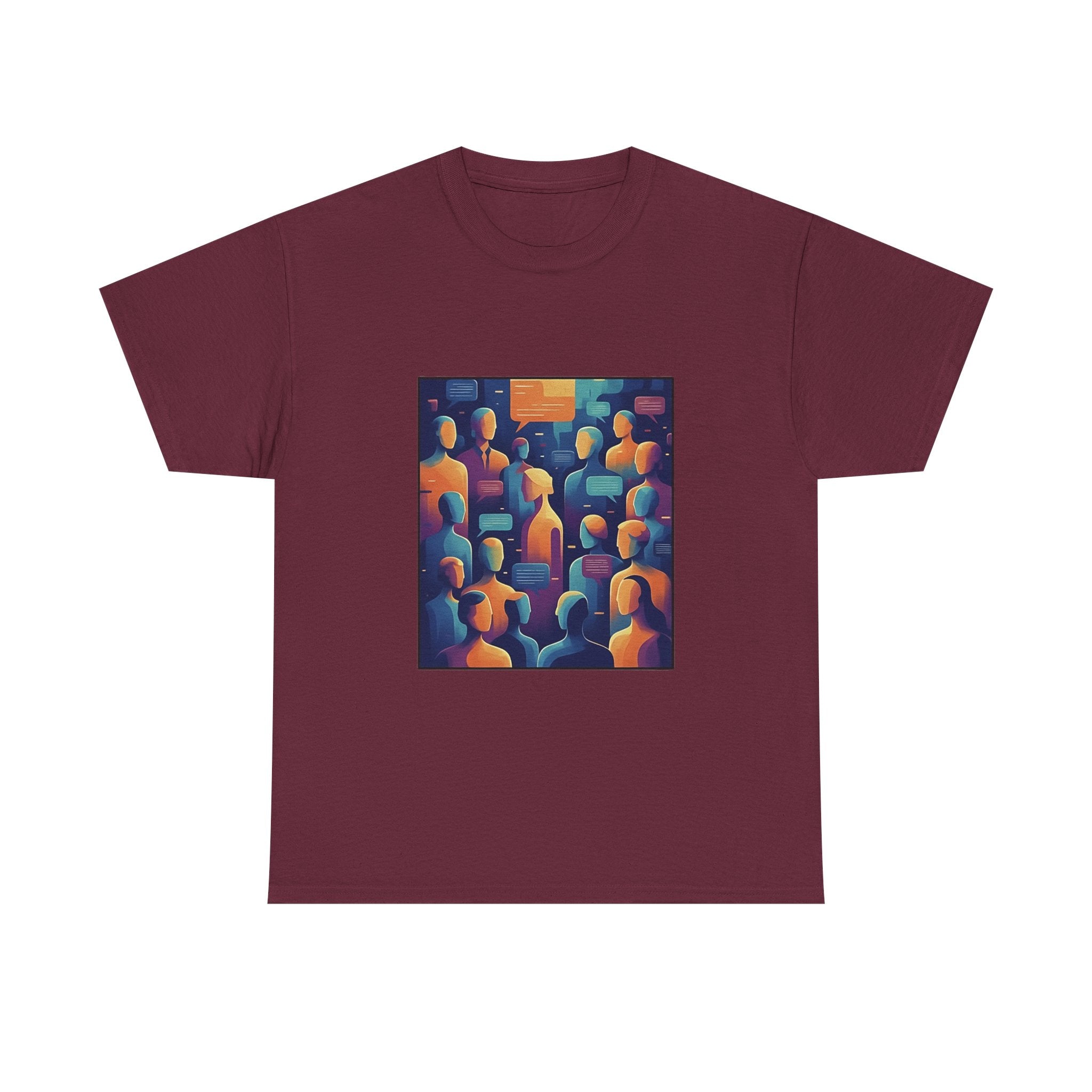 Crowd of Color Graphic Tee — Abstract Human Faces Art T-Shirt