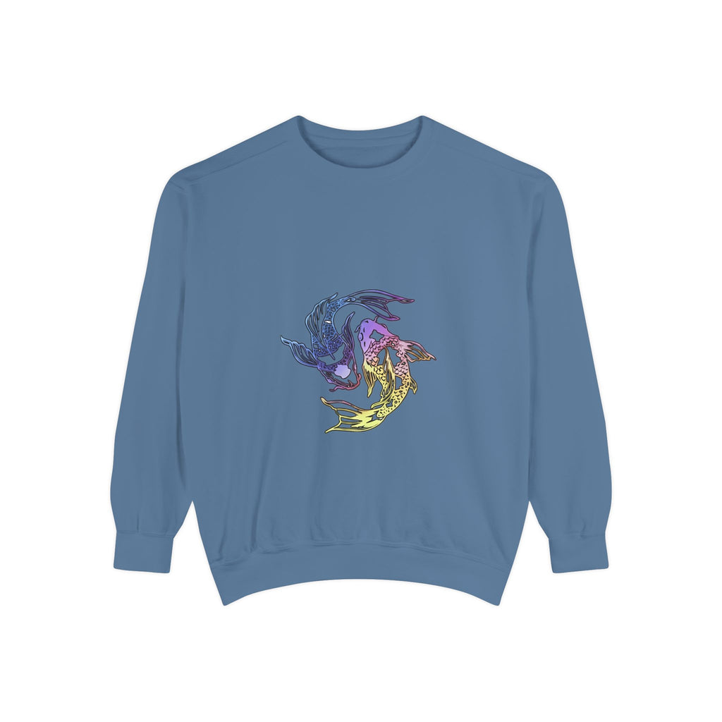 Koi Circle Sweatshirt — Colorful Yin Yang Fish Graphic