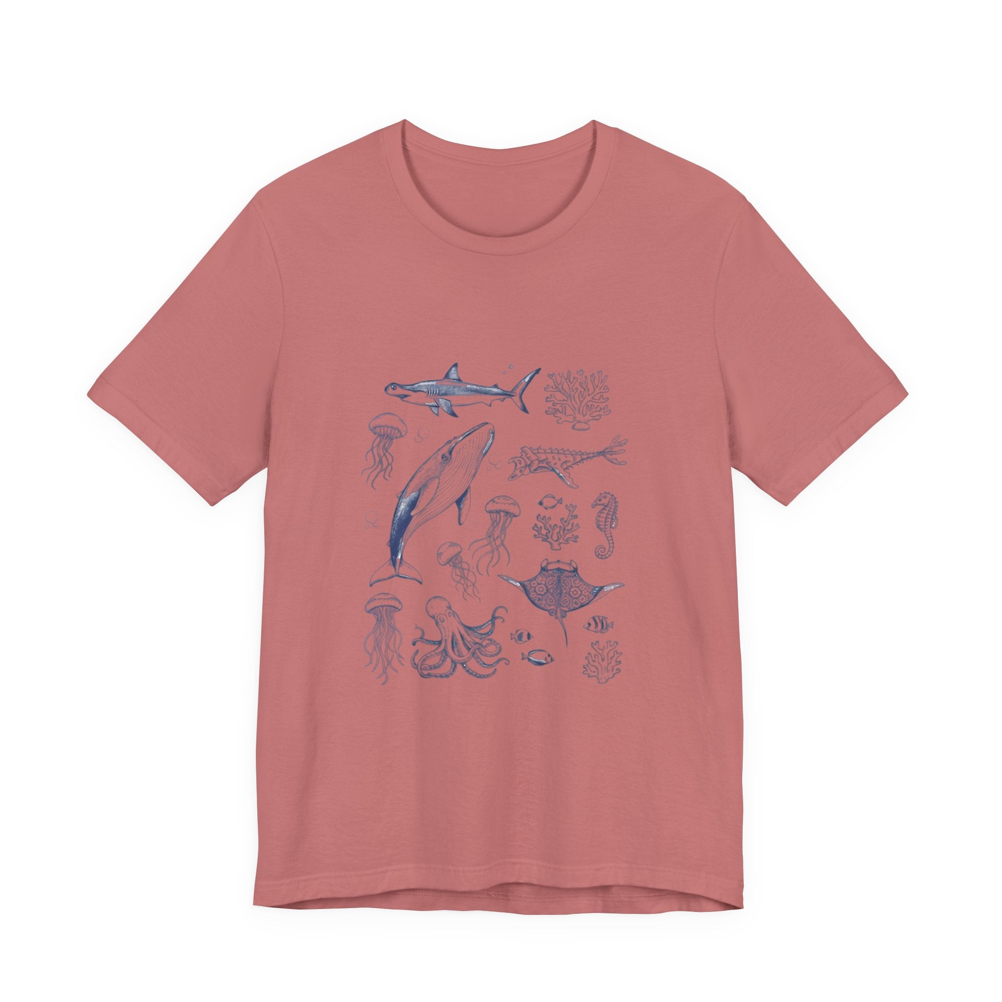 Ocean Wildlife Illustration T‑Shirt — Marine Life Chart Tee