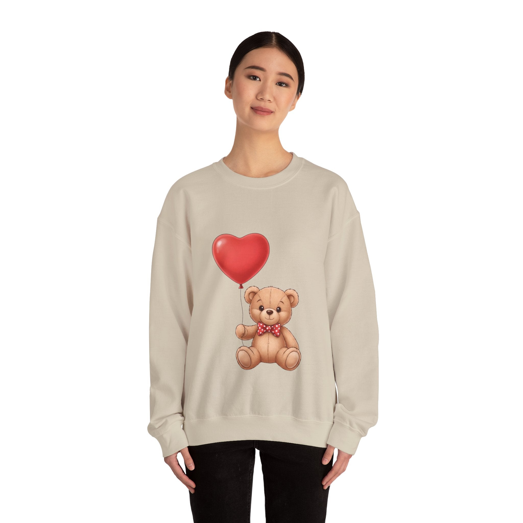 Teddy Bear with Heart Balloon Sweatshirt