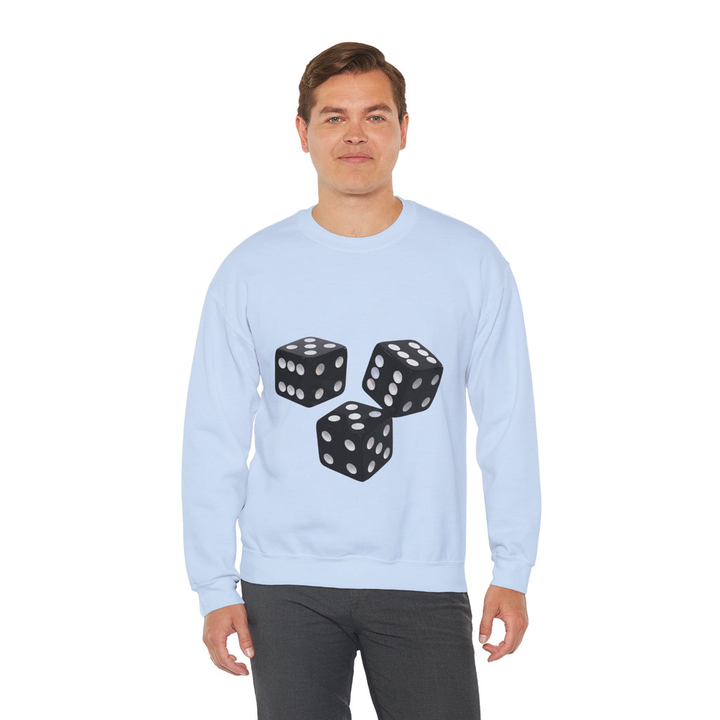 Dice Graphic Sweatshirt — Retro Black Dice Crewneck for Gamers