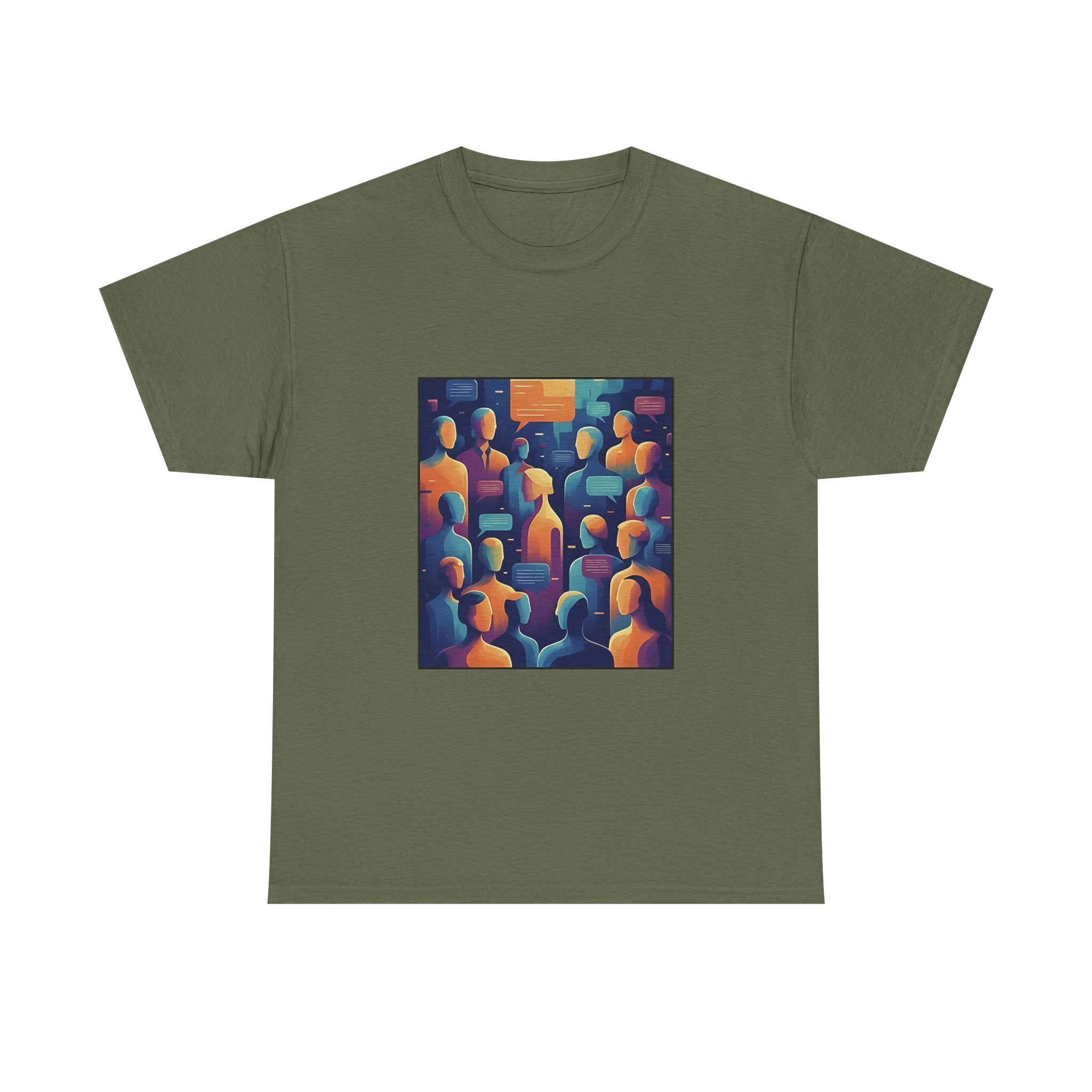 Crowd of Color Graphic Tee — Abstract Human Faces Art T-Shirt