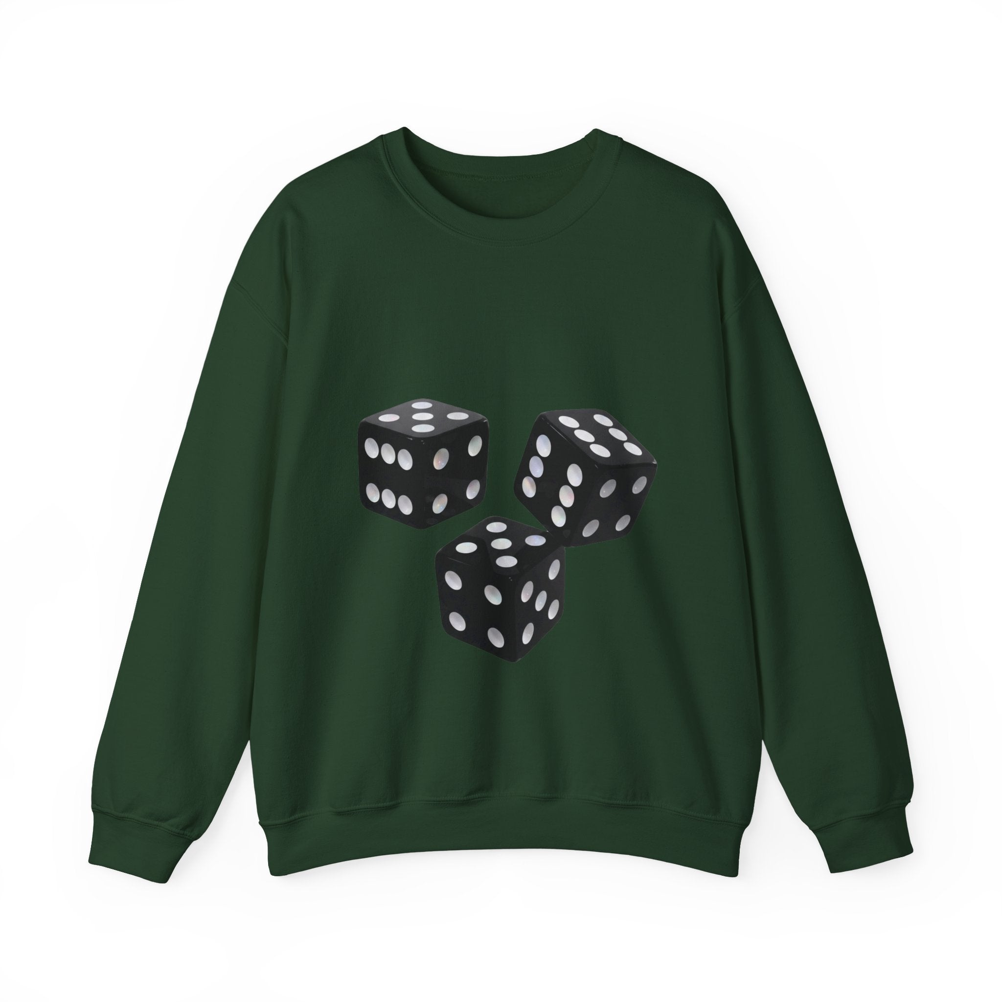 Dice Graphic Sweatshirt — Retro Black Dice Crewneck for Gamers