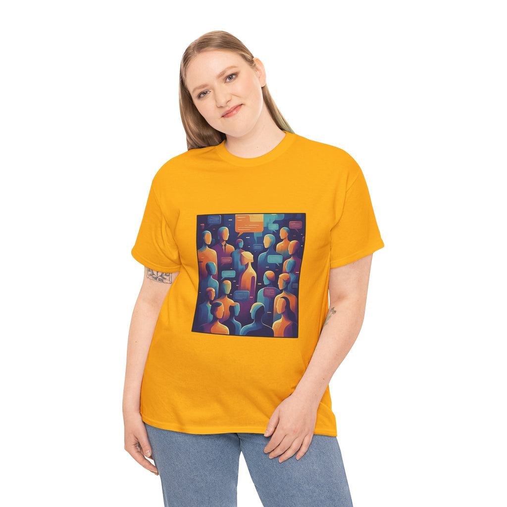 Crowd of Color Graphic Tee — Abstract Human Faces Art T-Shirt