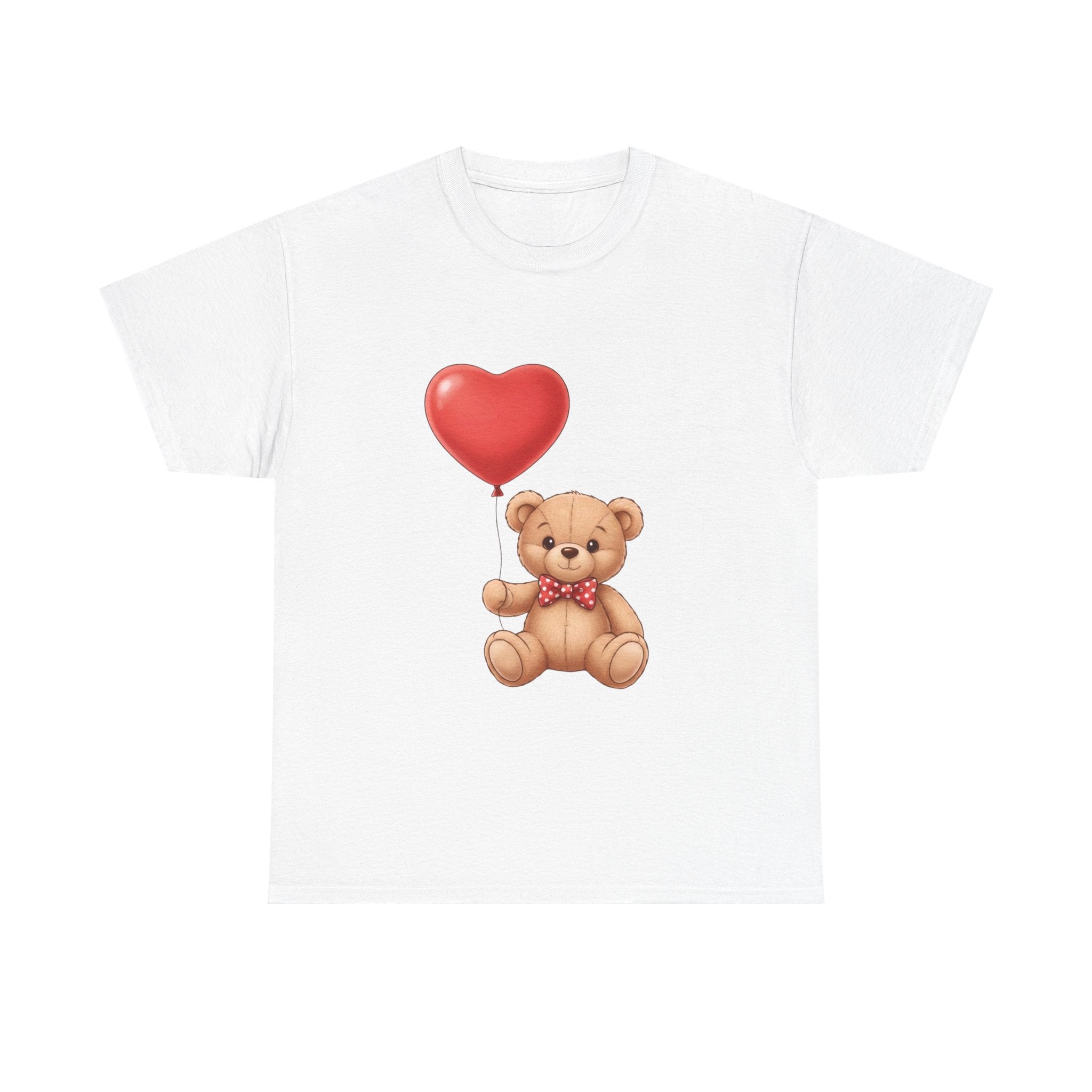 T-Shirt — Cute Teddy Bear Holding Heart Balloon Valentine Shirt