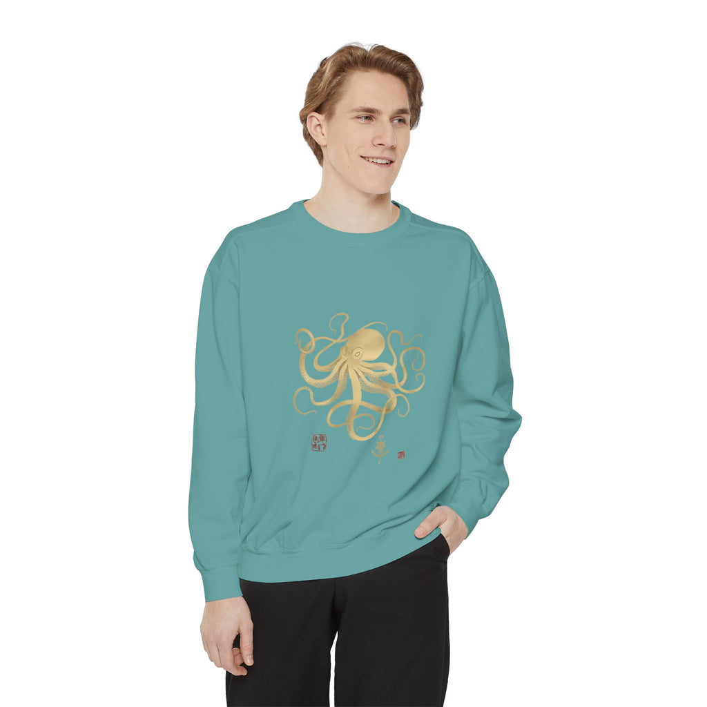 Gold Octopus Sweatshirt — Nautical Graphic Crewneck