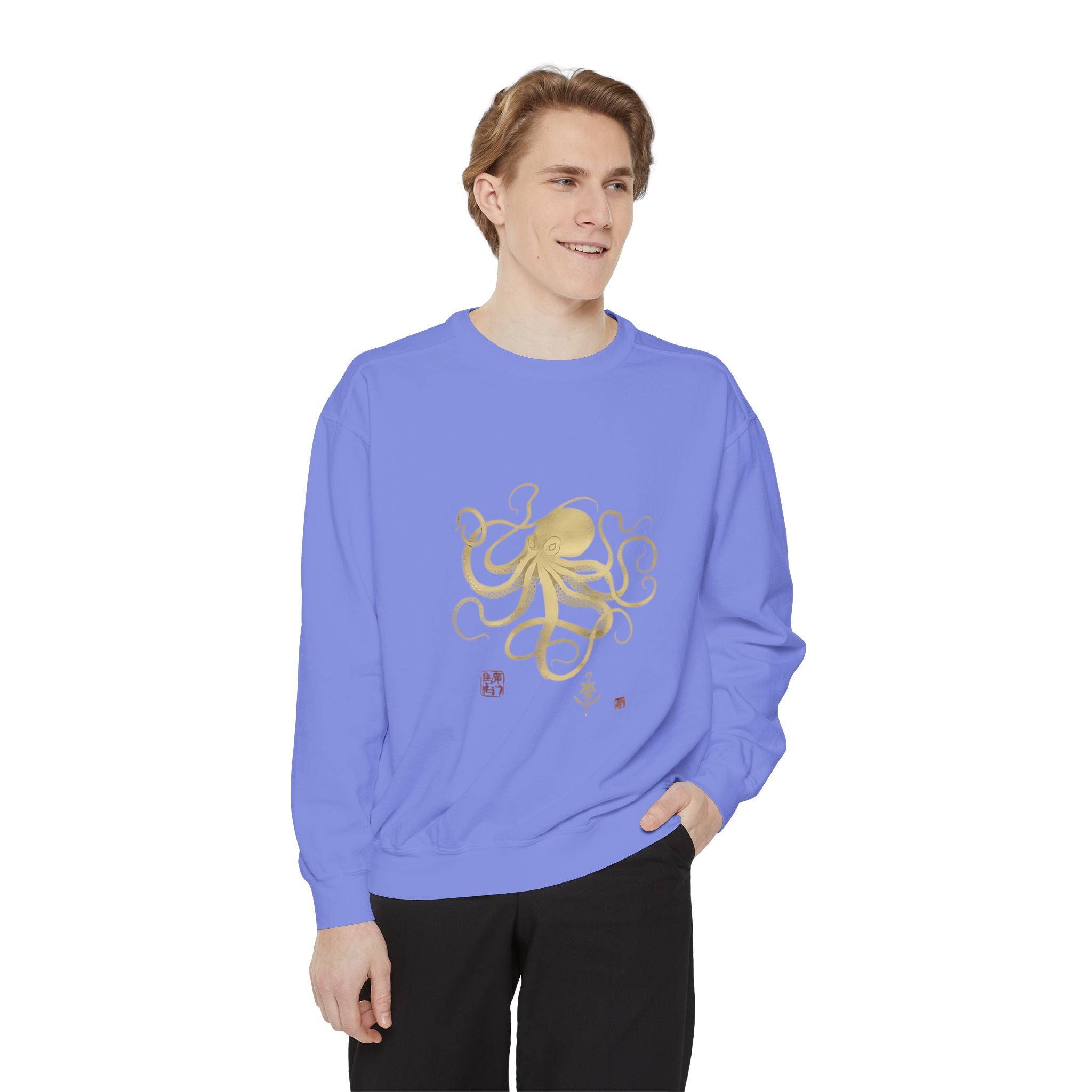 Gold Octopus Sweatshirt — Nautical Graphic Crewneck