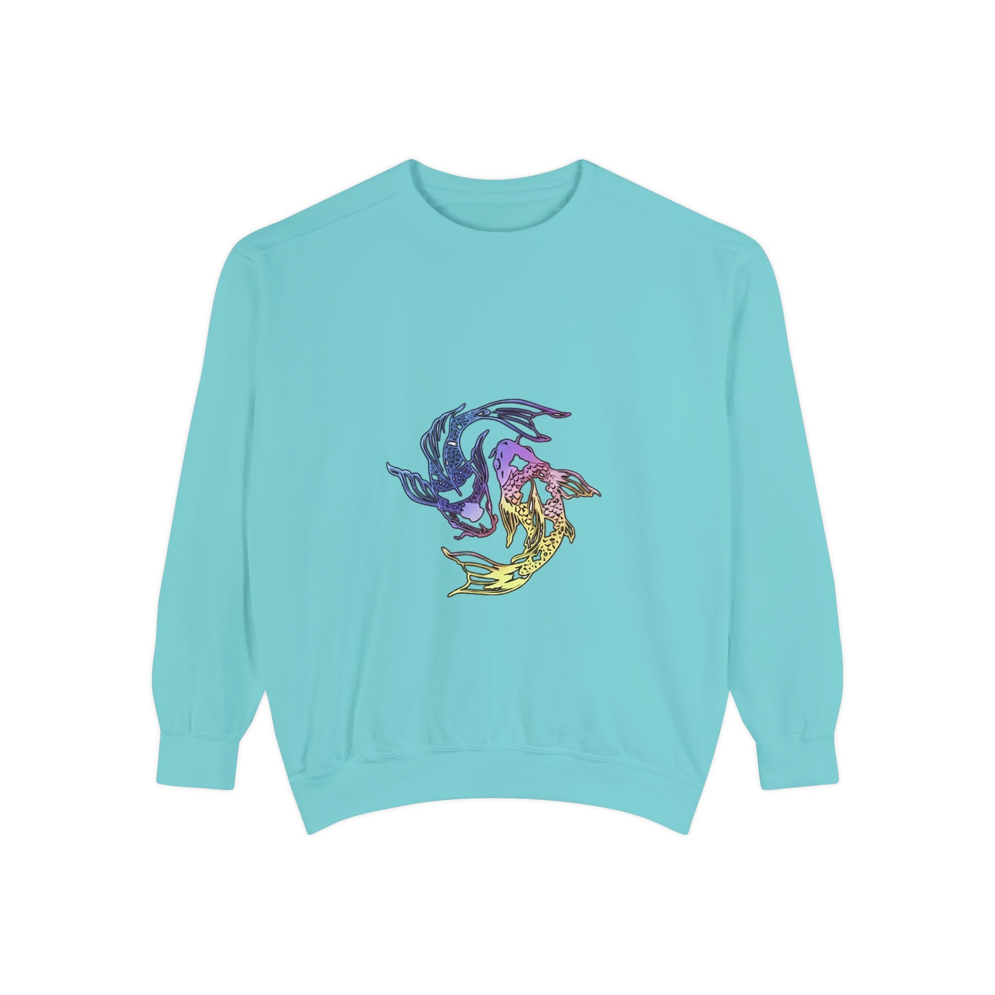 Koi Circle Sweatshirt — Colorful Yin Yang Fish Graphic