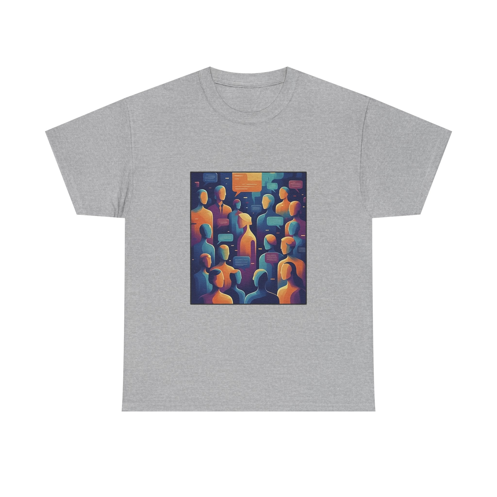 Crowd of Color Graphic Tee — Abstract Human Faces Art T-Shirt
