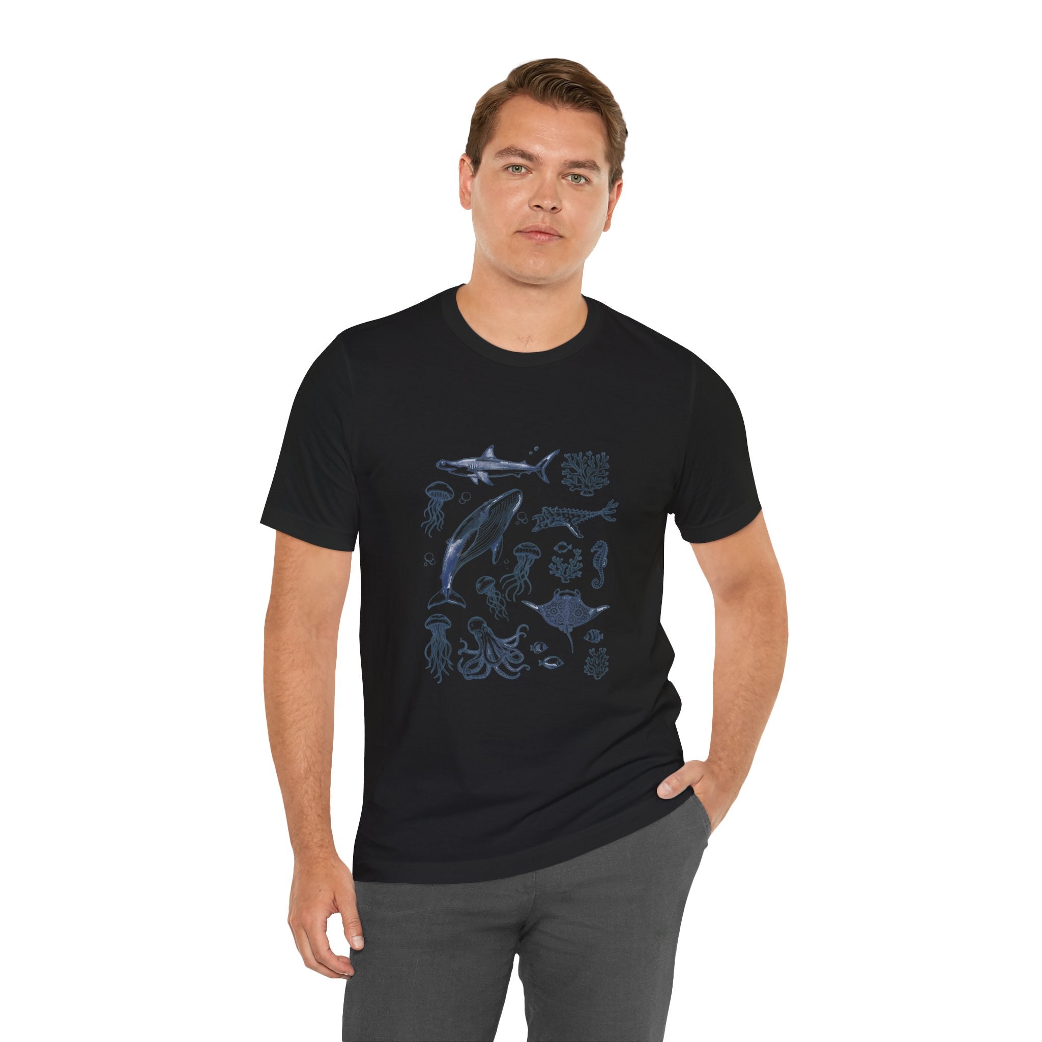 Ocean Wildlife Illustration T‑Shirt — Marine Life Chart Tee