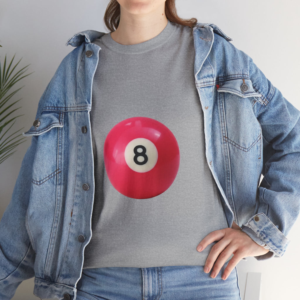 8-Ball Graphic Tee — Pink Pool Ball Casual T-Shirt