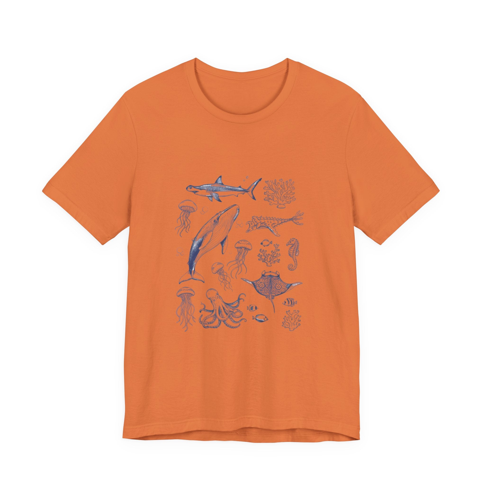 Ocean Wildlife Illustration T‑Shirt — Marine Life Chart Tee