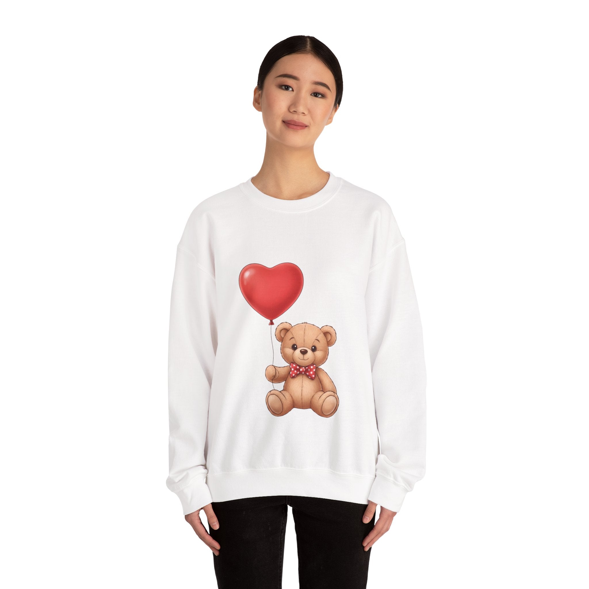 Teddy Bear with Heart Balloon Sweatshirt