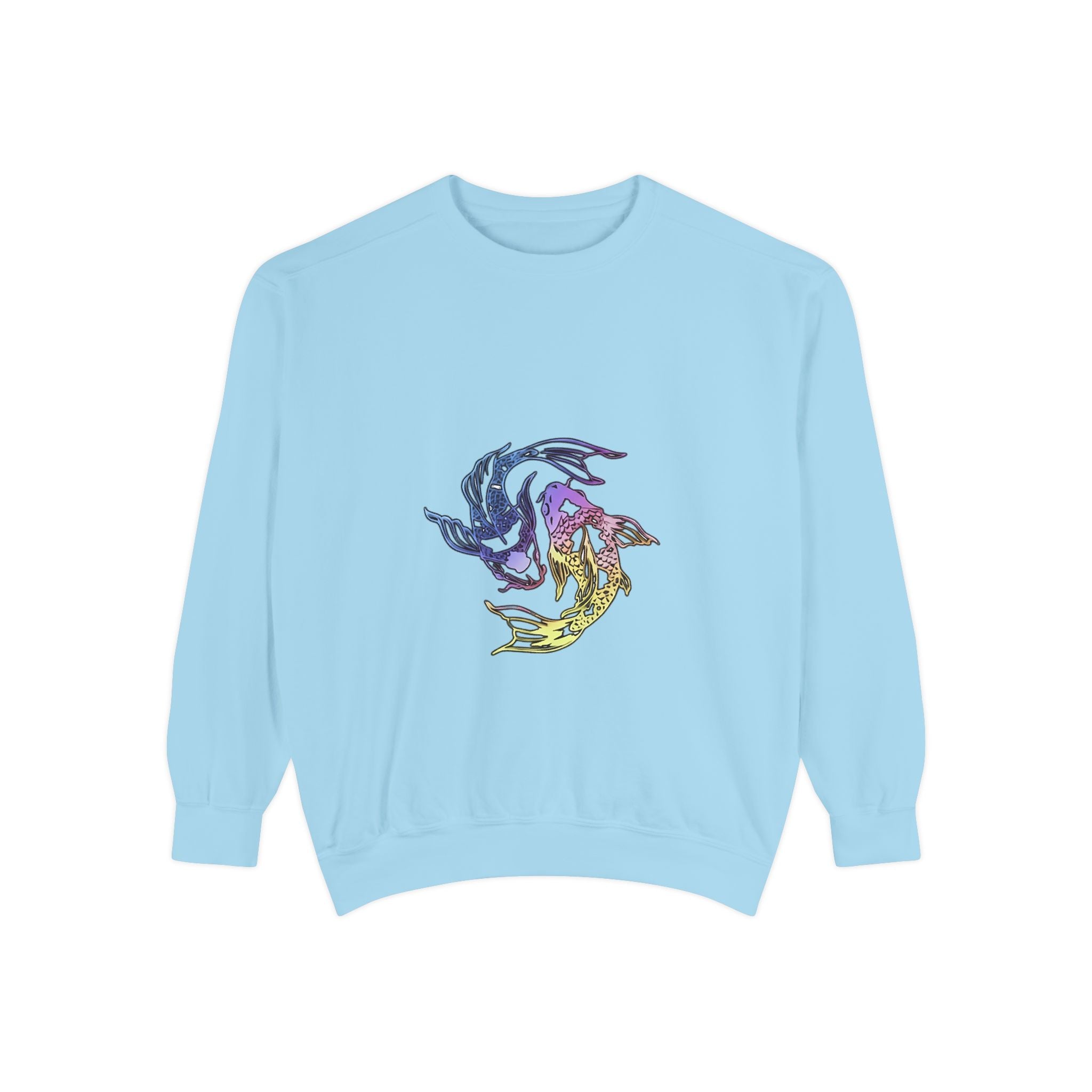 Koi Circle Sweatshirt — Colorful Yin Yang Fish Graphic