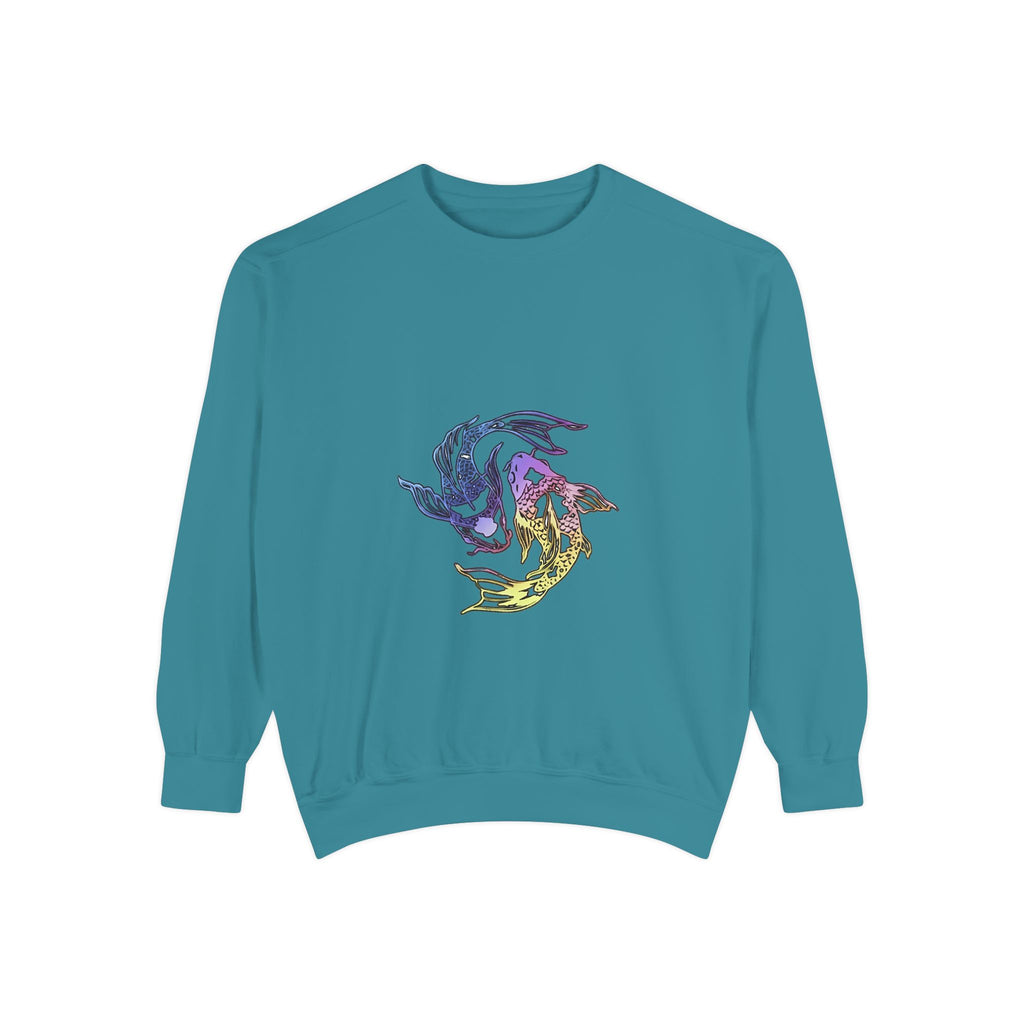 Koi Circle Sweatshirt — Colorful Yin Yang Fish Graphic