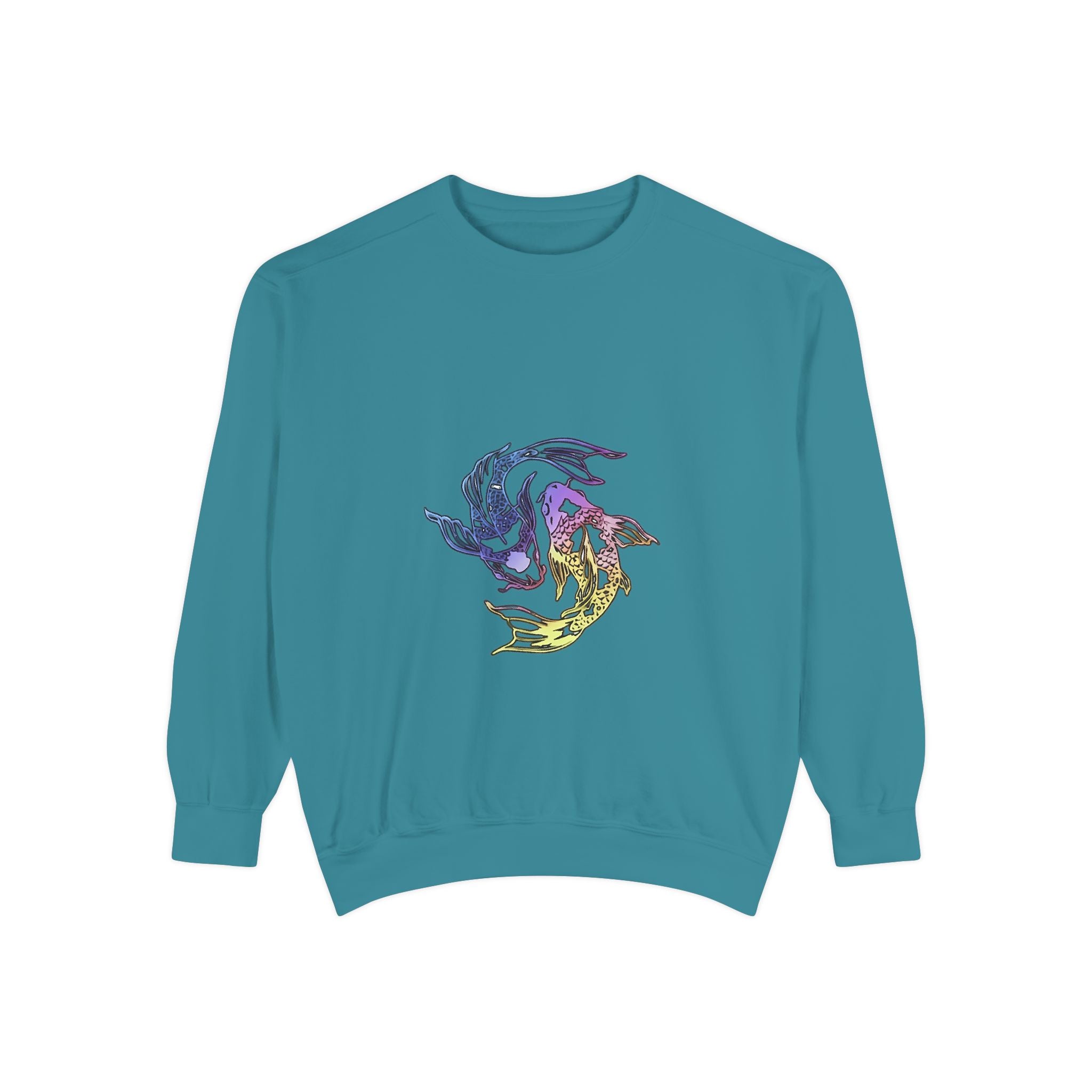 Koi Circle Sweatshirt — Colorful Yin Yang Fish Graphic