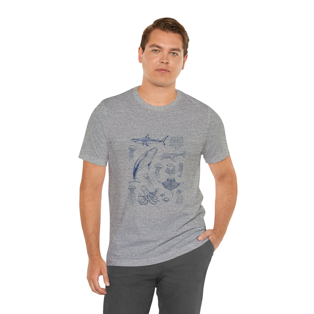 Ocean Wildlife Illustration T‑Shirt — Marine Life Chart Tee