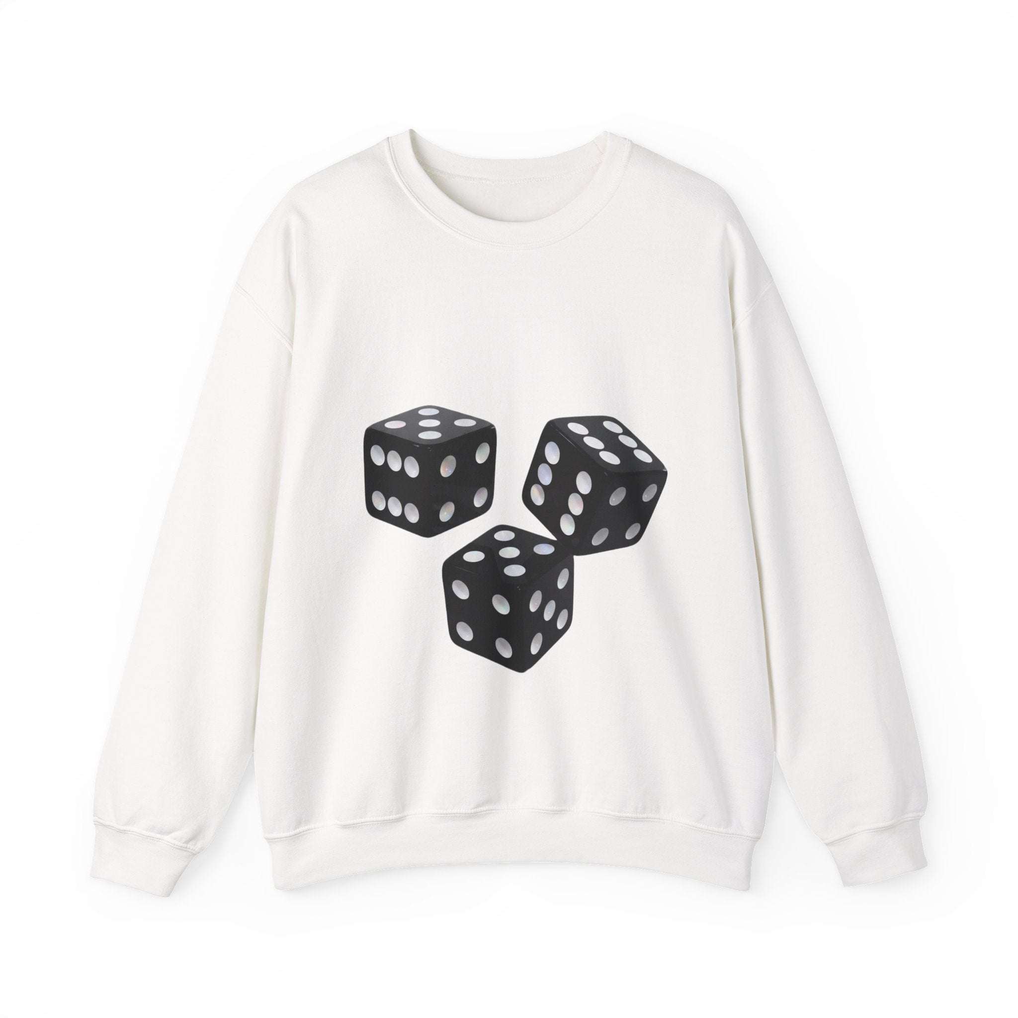 Dice Graphic Sweatshirt — Retro Black Dice Crewneck for Gamers
