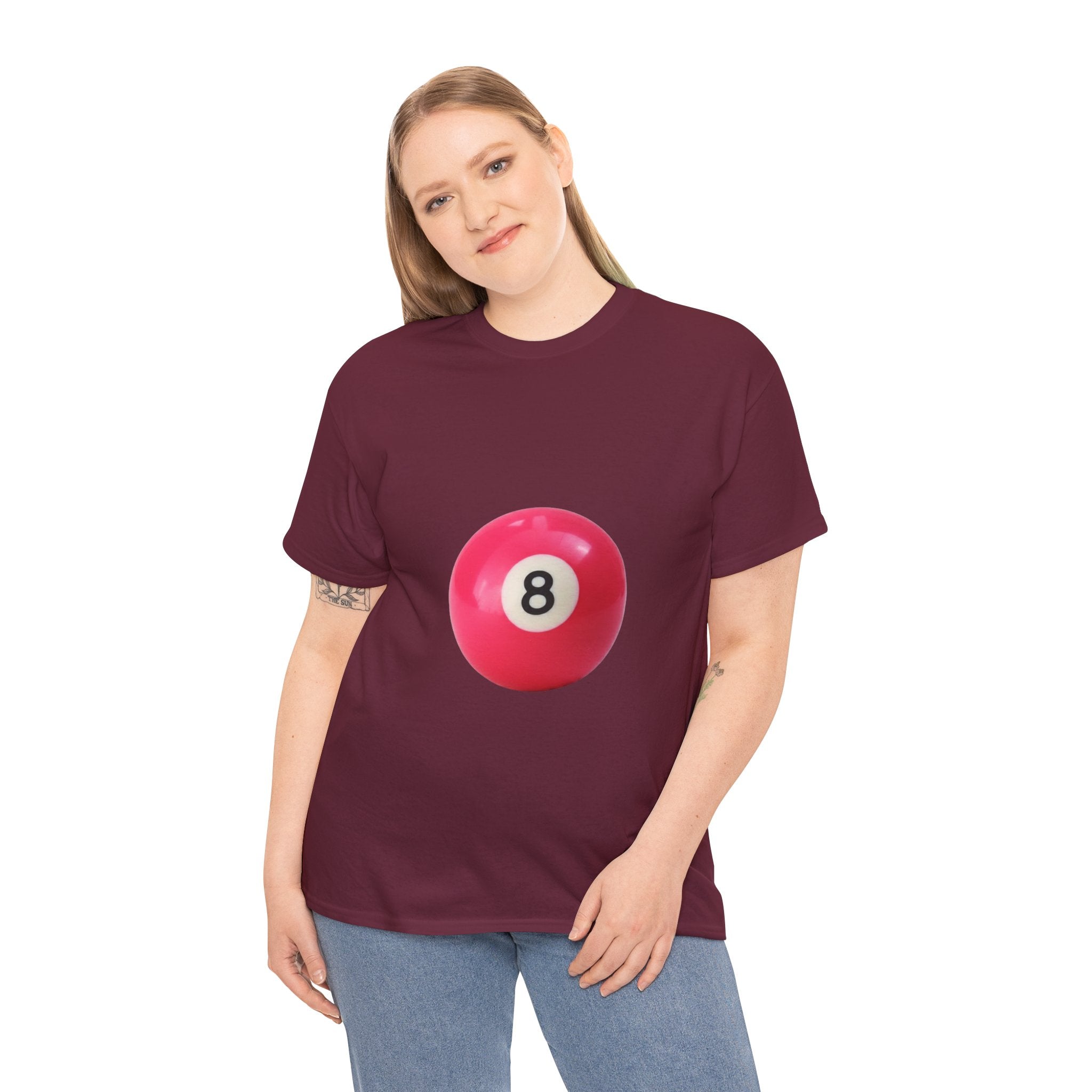 8-Ball Graphic Tee — Pink Pool Ball Casual T-Shirt