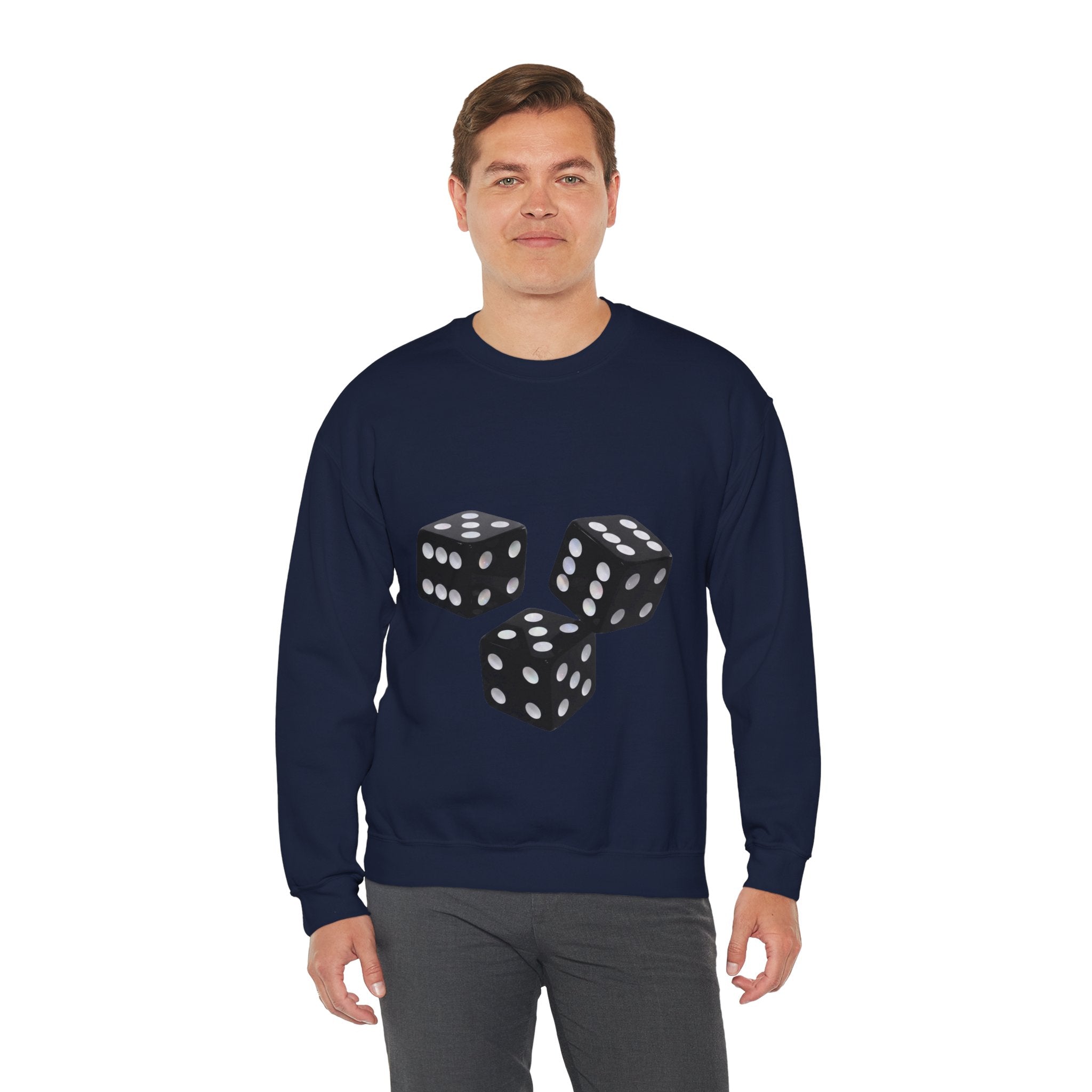 Dice Graphic Sweatshirt — Retro Black Dice Crewneck for Gamers