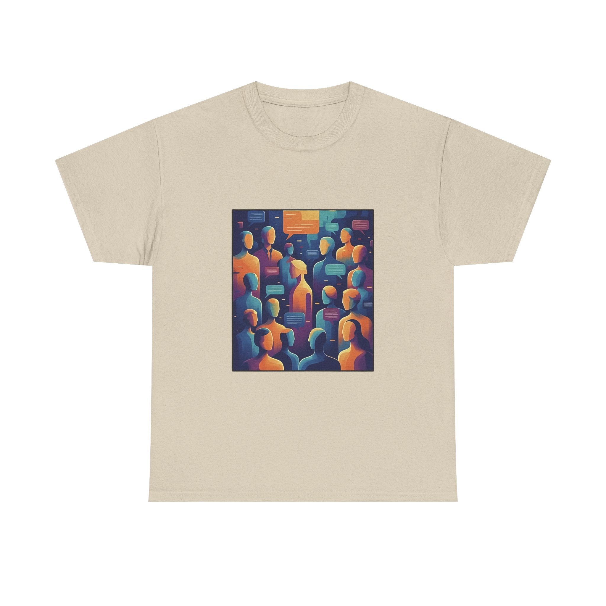Crowd of Color Graphic Tee — Abstract Human Faces Art T-Shirt