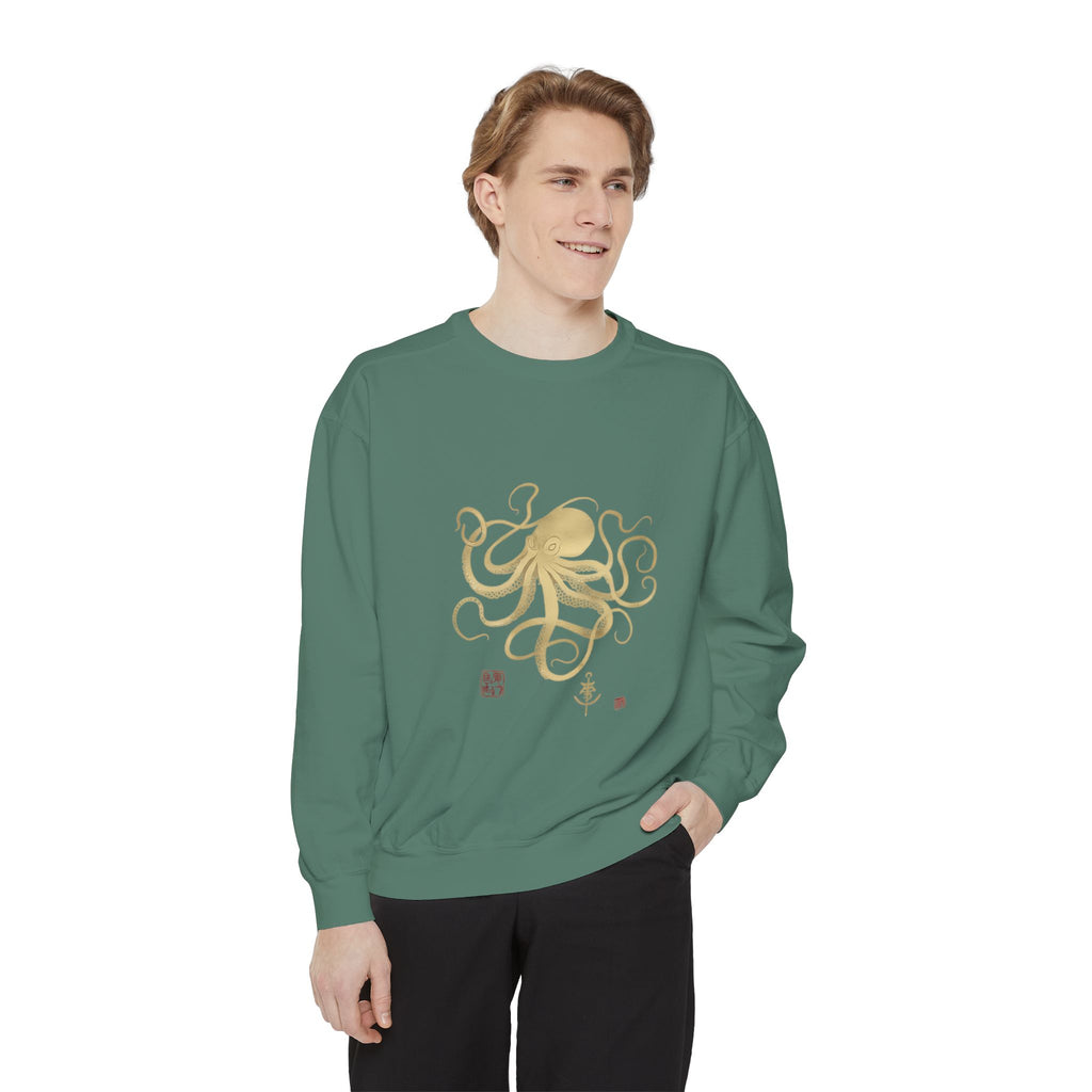 Gold Octopus Sweatshirt — Nautical Graphic Crewneck