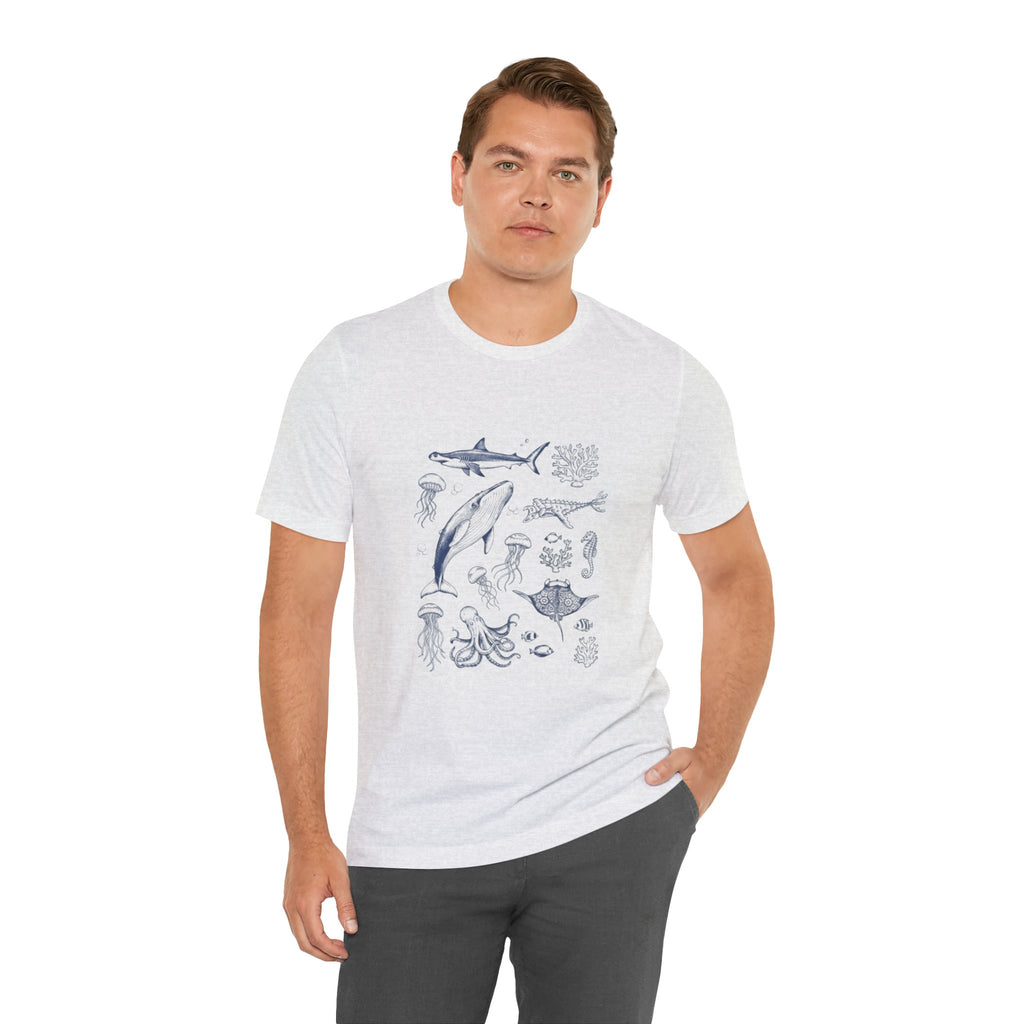 Ocean Wildlife Illustration T‑Shirt — Marine Life Chart Tee