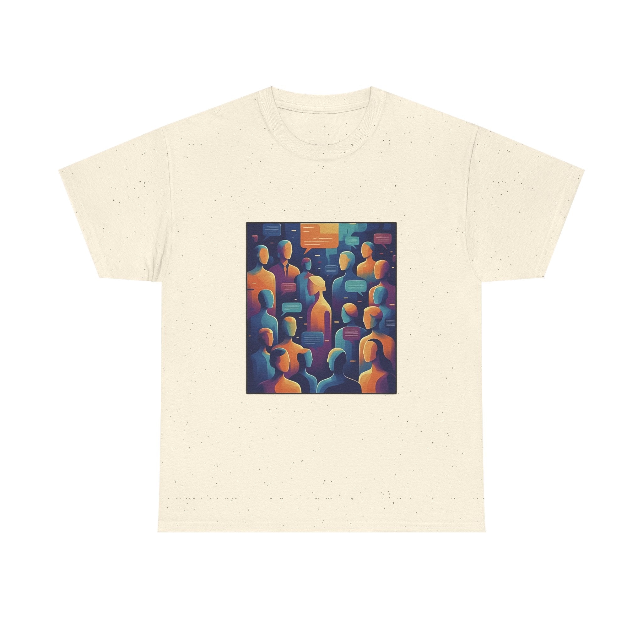 Crowd of Color Graphic Tee — Abstract Human Faces Art T-Shirt