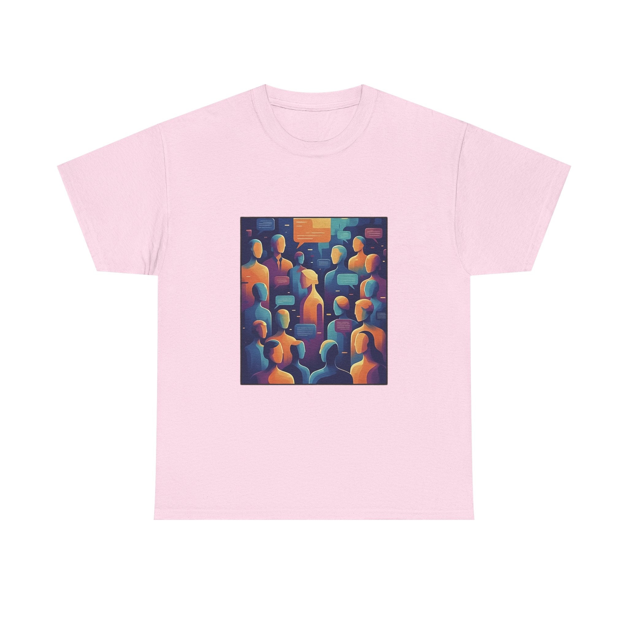 Crowd of Color Graphic Tee — Abstract Human Faces Art T-Shirt