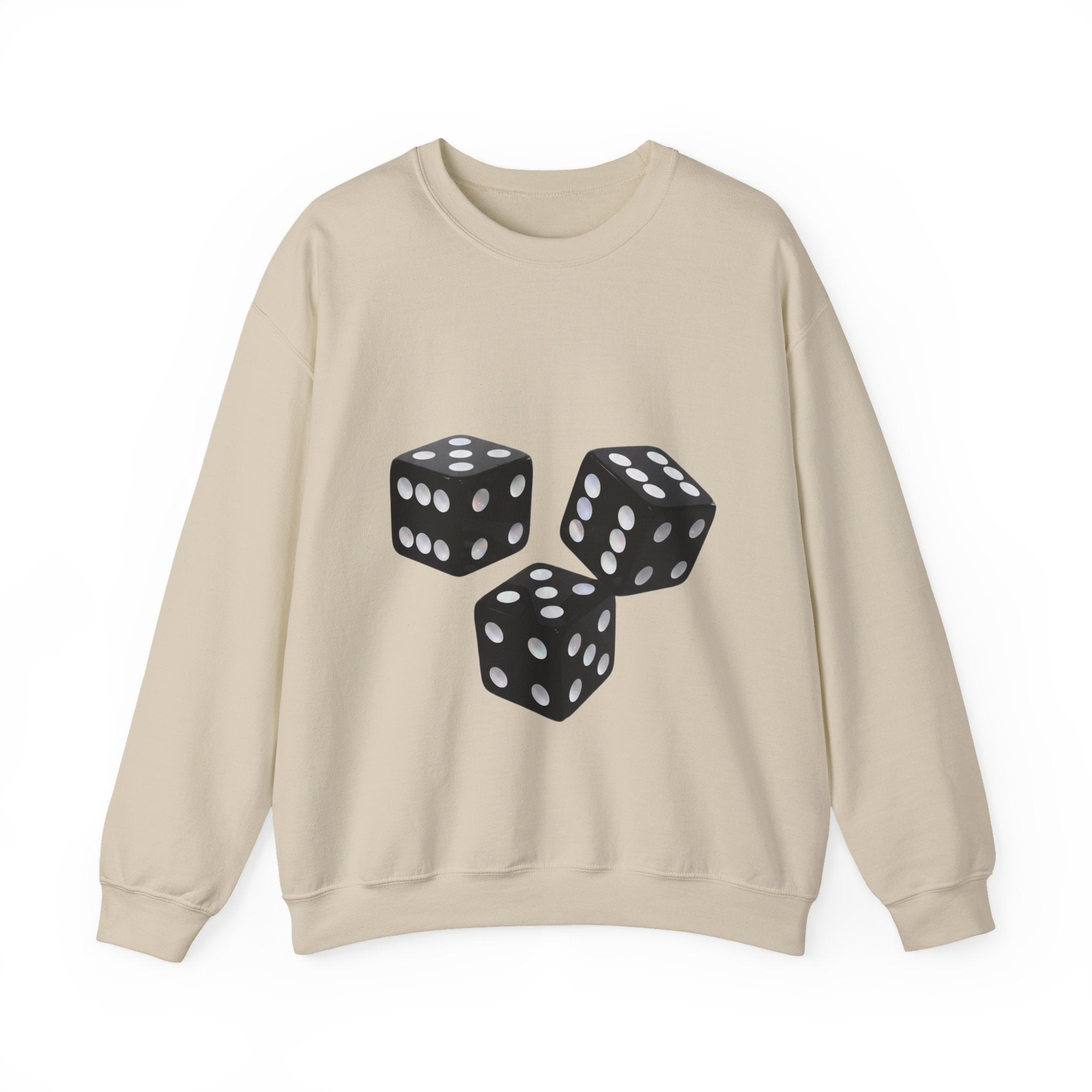 Dice Graphic Sweatshirt — Retro Black Dice Crewneck for Gamers