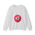 Eight Ball Crewneck Sweatshirt — Retro Pink Pool Ball Graphic