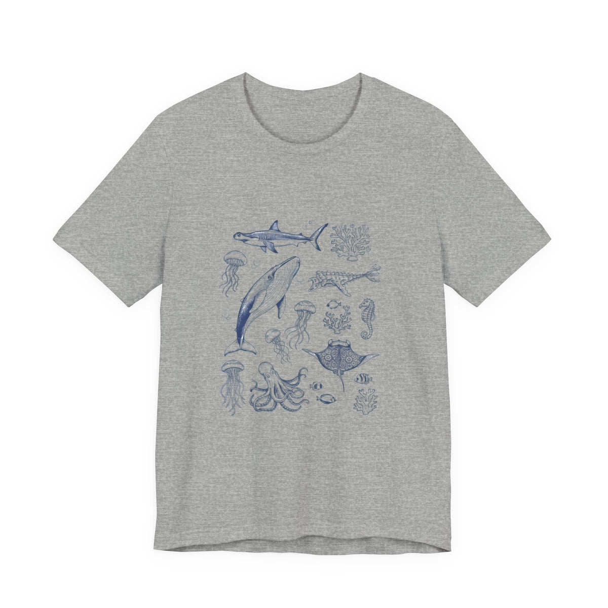 Ocean Wildlife Illustration T‑Shirt — Marine Life Chart Tee