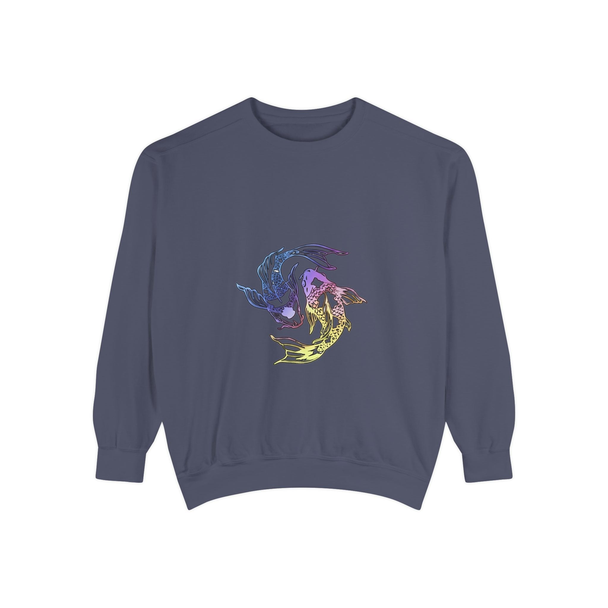 Koi Circle Sweatshirt — Colorful Yin Yang Fish Graphic