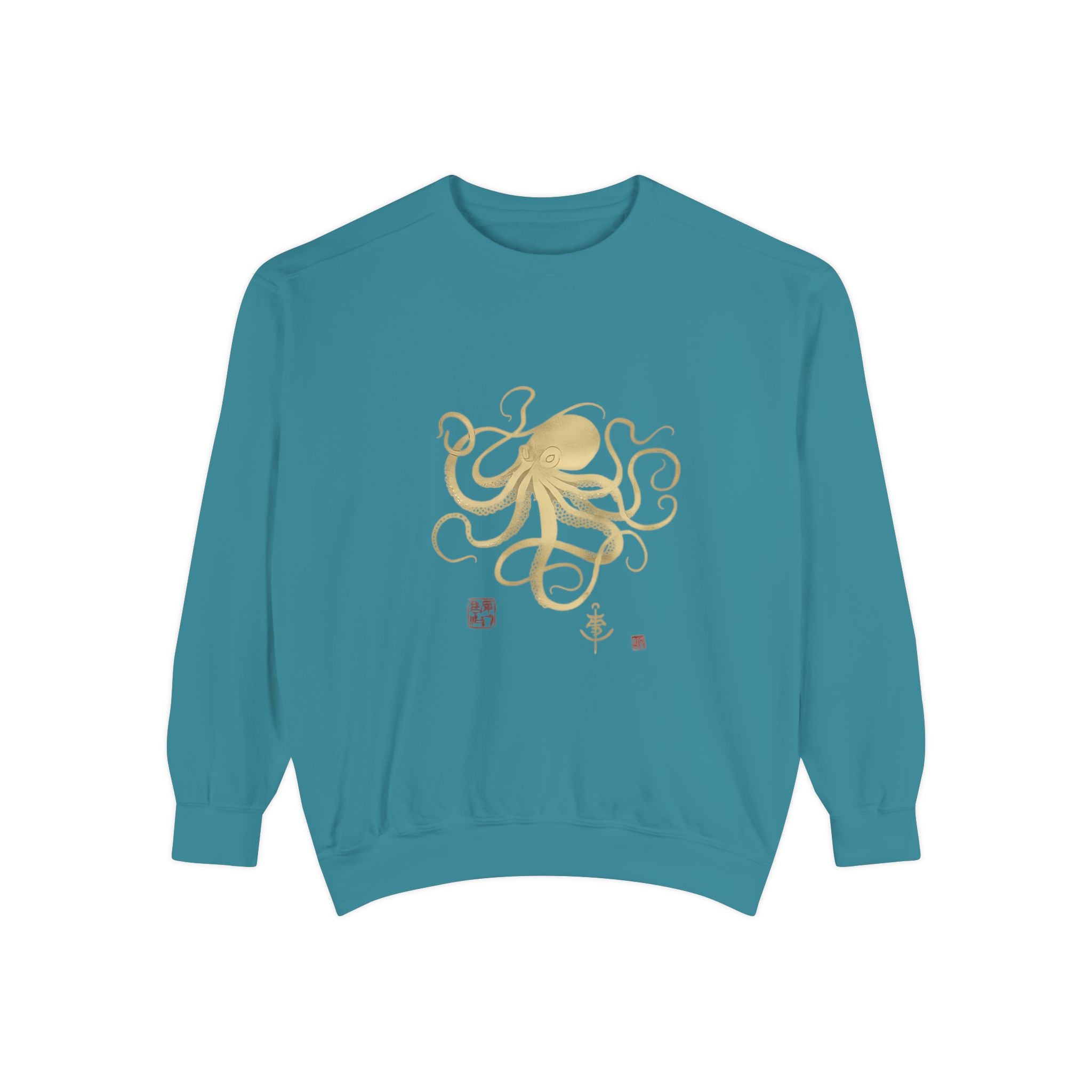 Gold Octopus Sweatshirt — Nautical Graphic Crewneck
