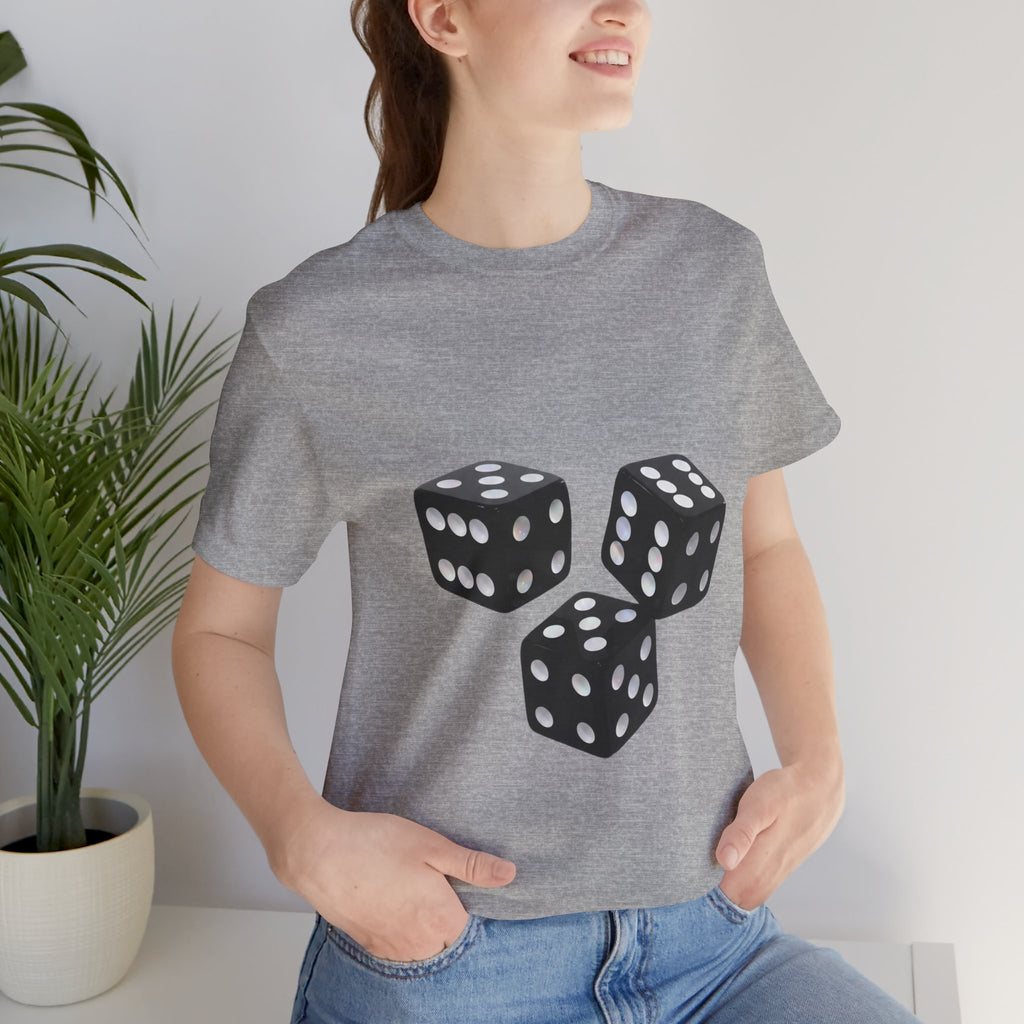 Dice Graphic Tee — Minimalist Black Dice T-Shirt for Gamers & Casino Fans